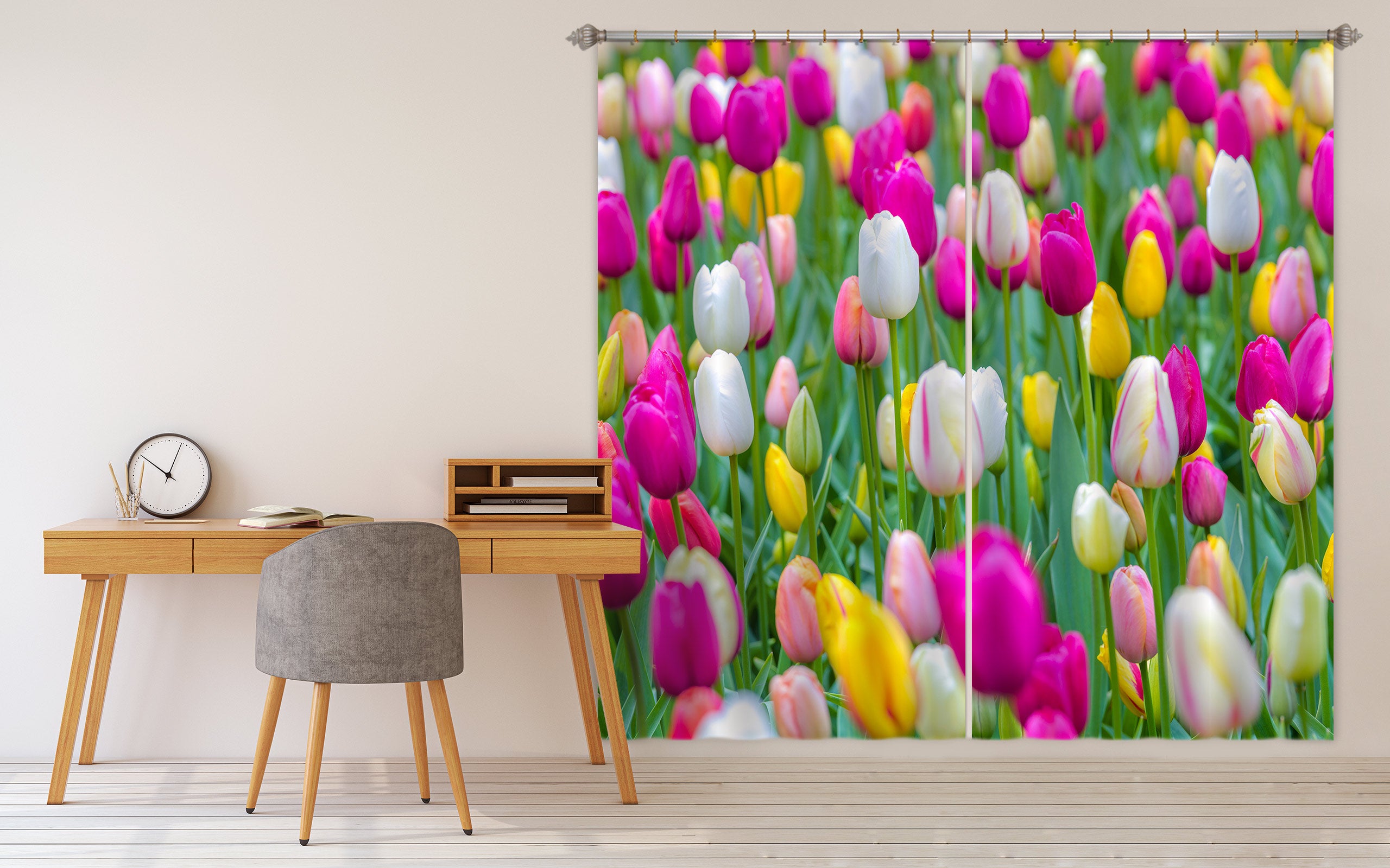 3D Beautiful Tulip 6601 Assaf Frank Curtain Curtains Drapes