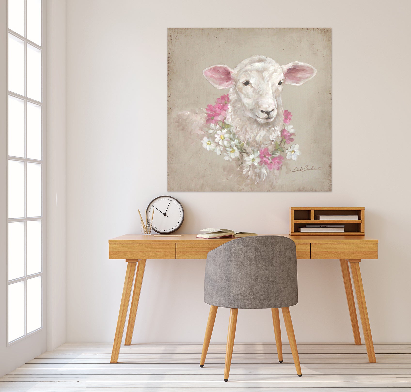 3D Wreath Sheep 091 Debi Coules Wall Sticker