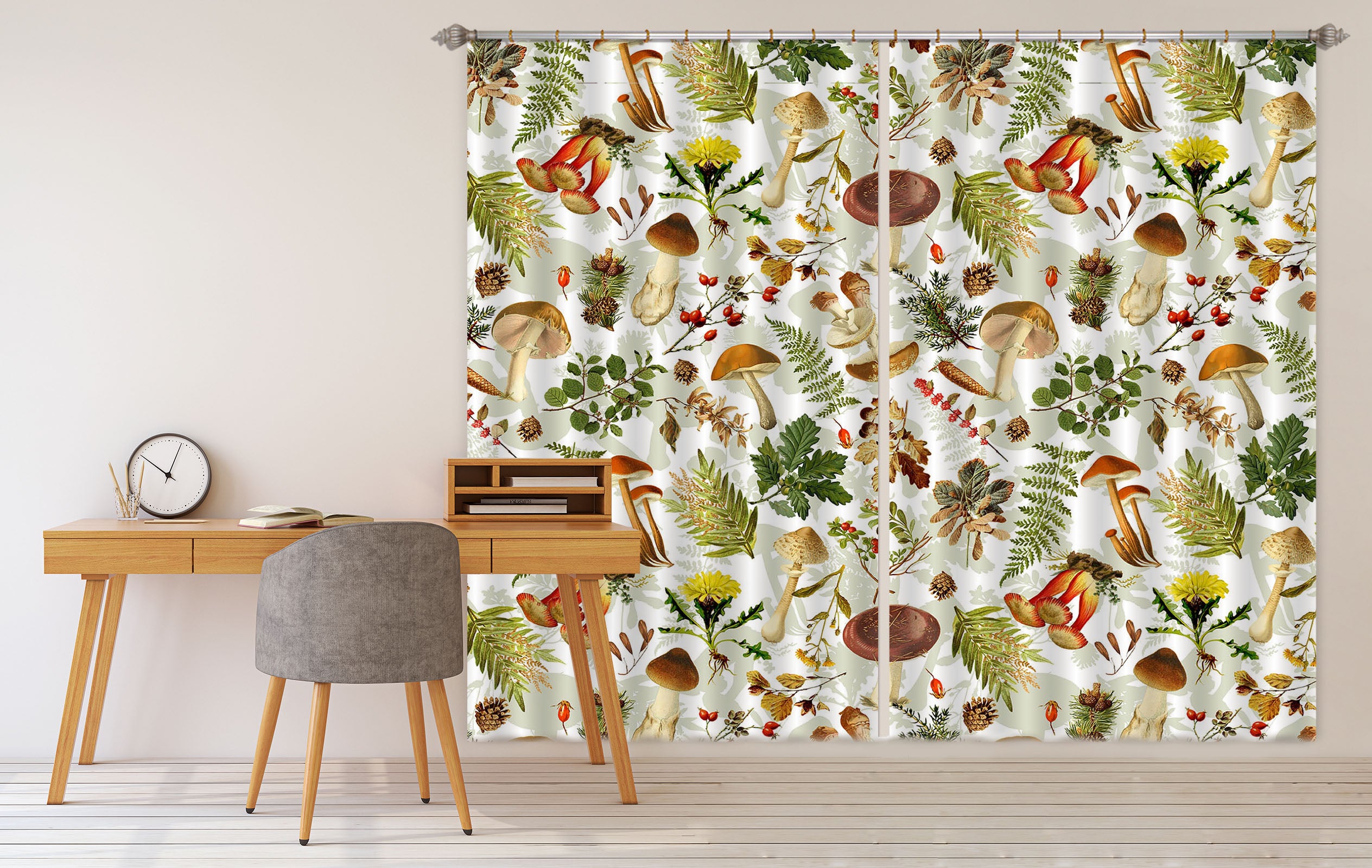 3D Mushroom 261 Uta Naumann Curtain Curtains Drapes