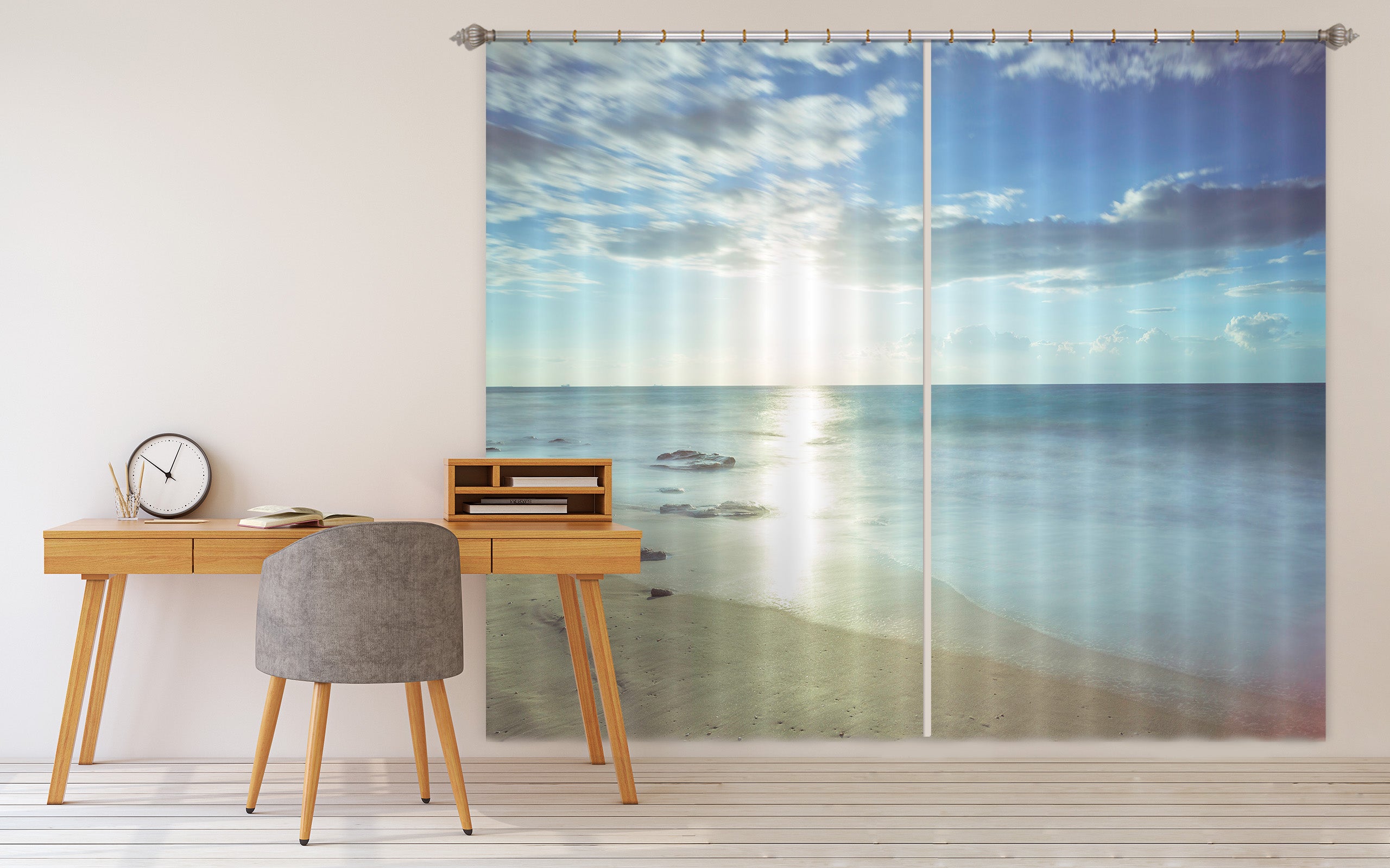 3D Sunny Sea 231 Assaf Frank Curtain Curtains Drapes