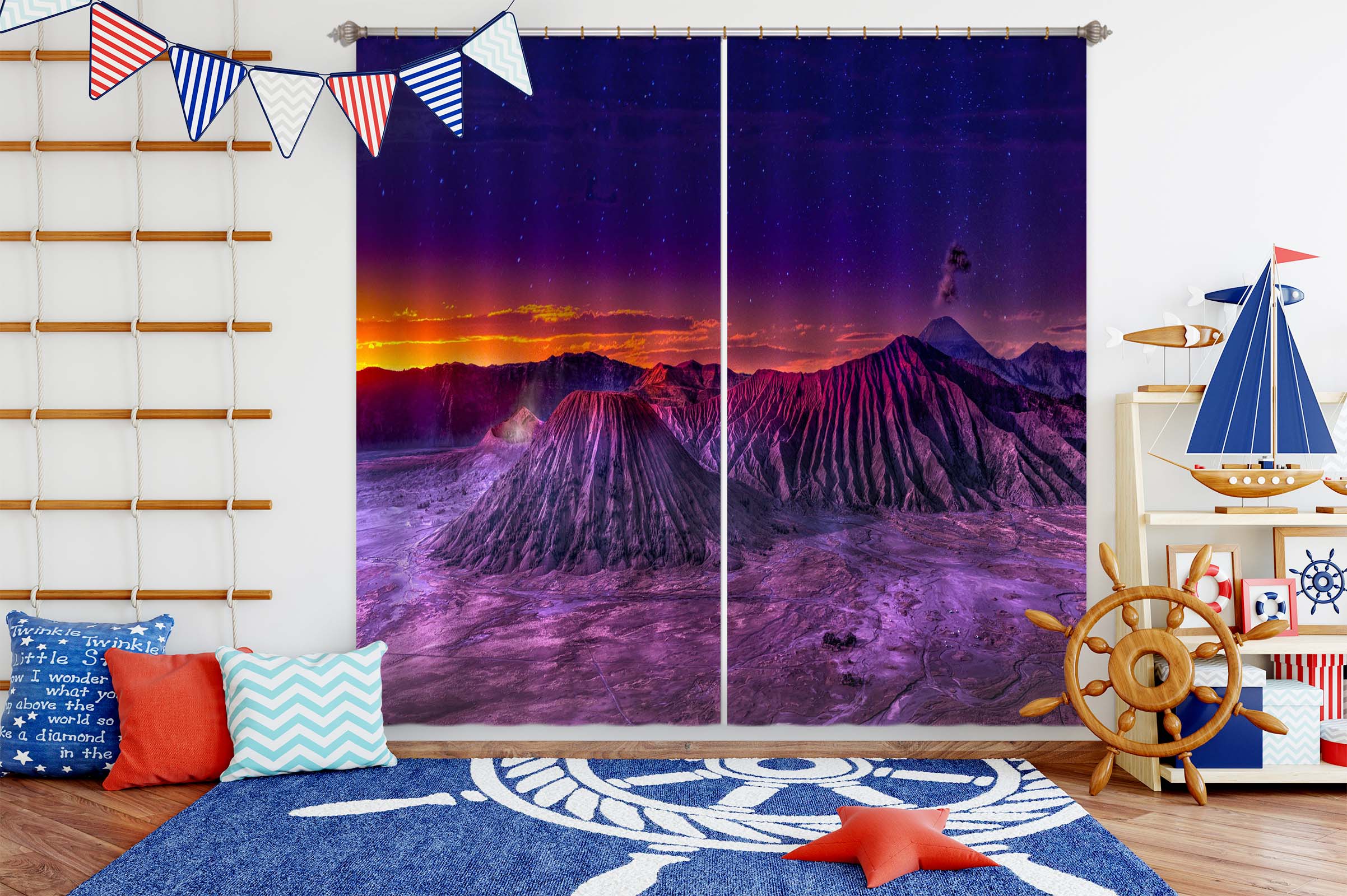 3D Mountains 141 Marco Carmassi Curtain Curtains Drapes