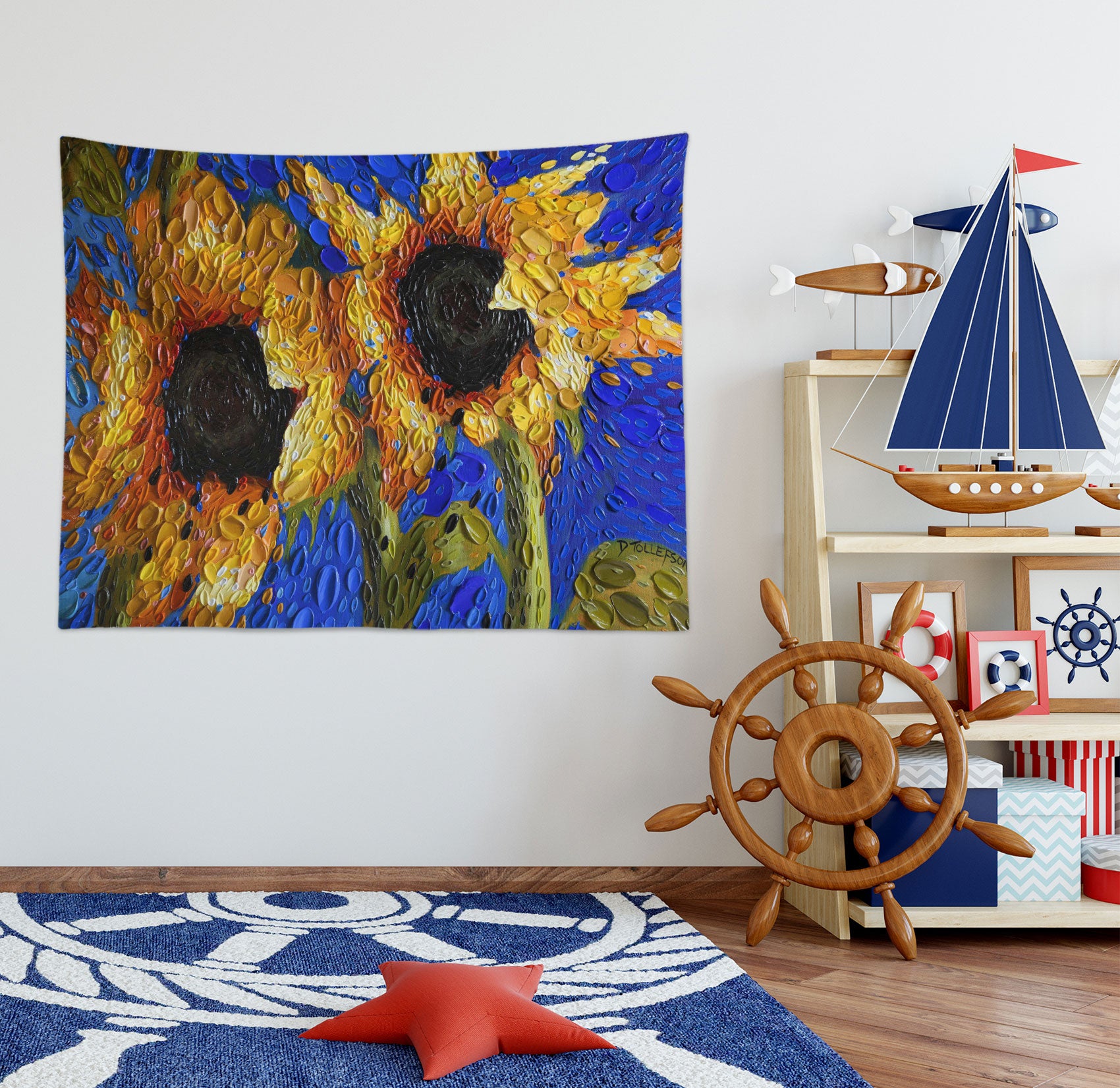 3D Sunflower 11802 Dena Tollefson Tapestry Hanging Cloth Hang