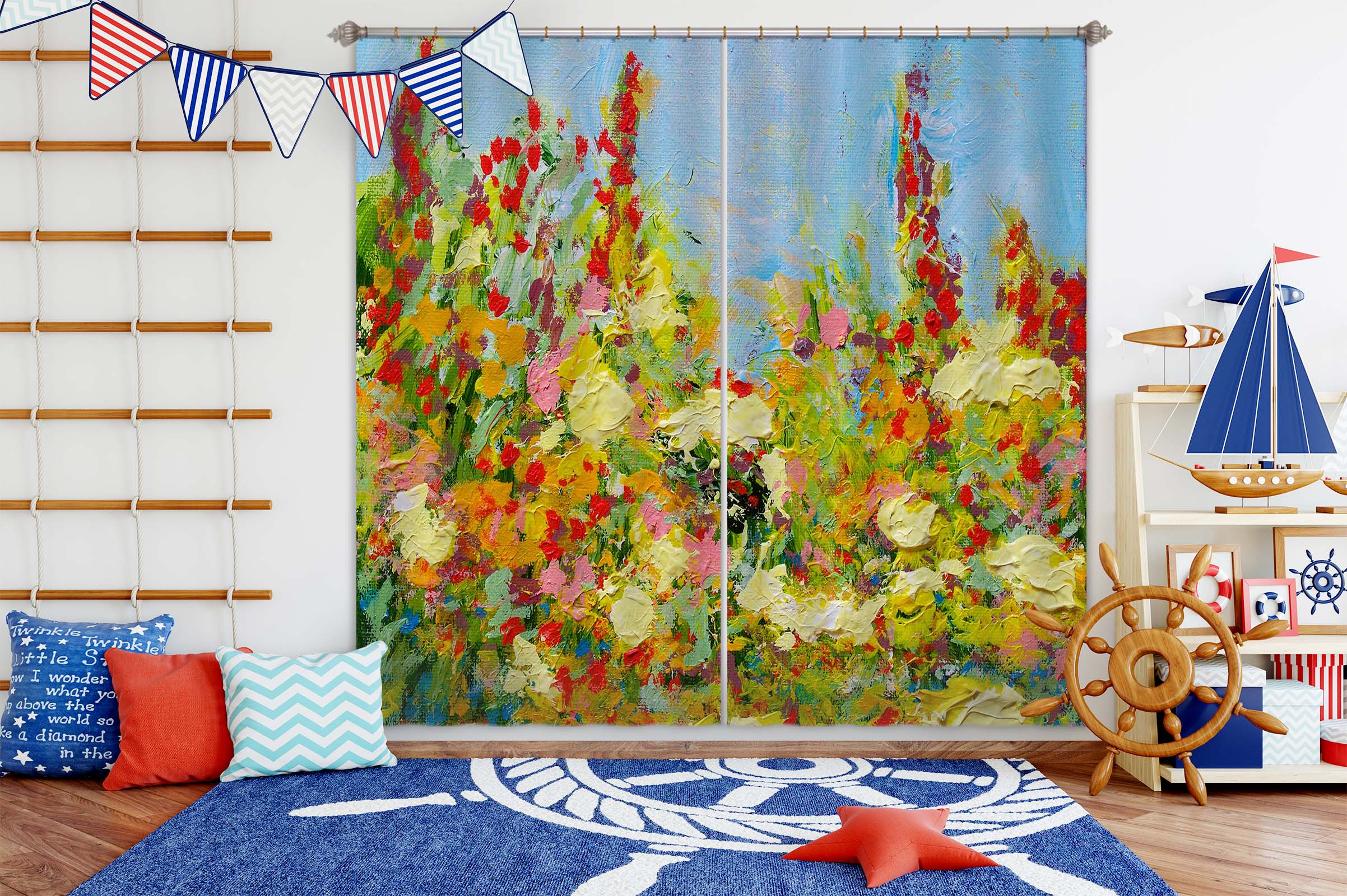 3D Golden Plant 234 Allan P. Friedlander Curtain Curtains Drapes