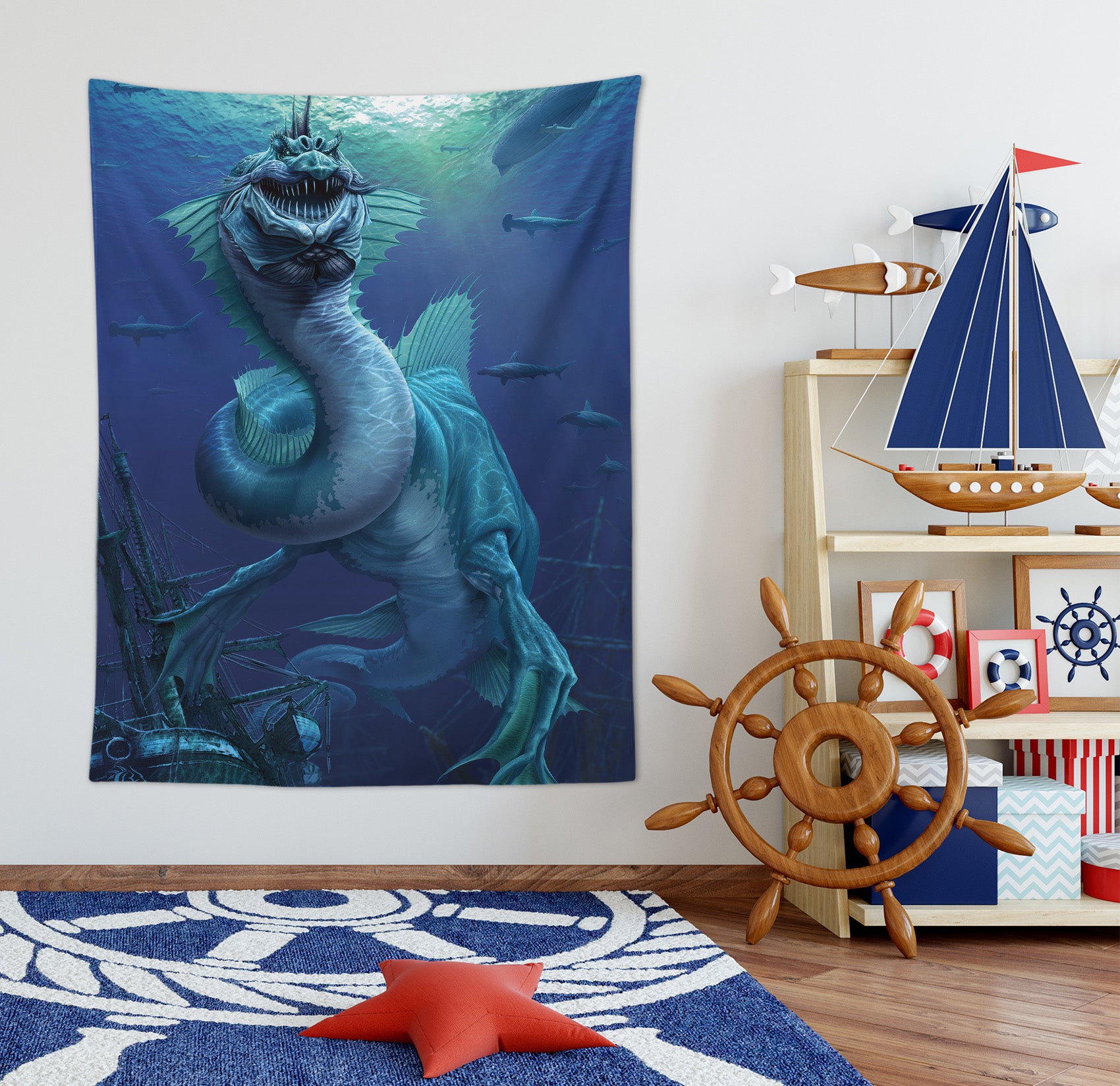 3D Sea Dragon 121166 Tom Wood Tapestry Hanging Cloth Hang