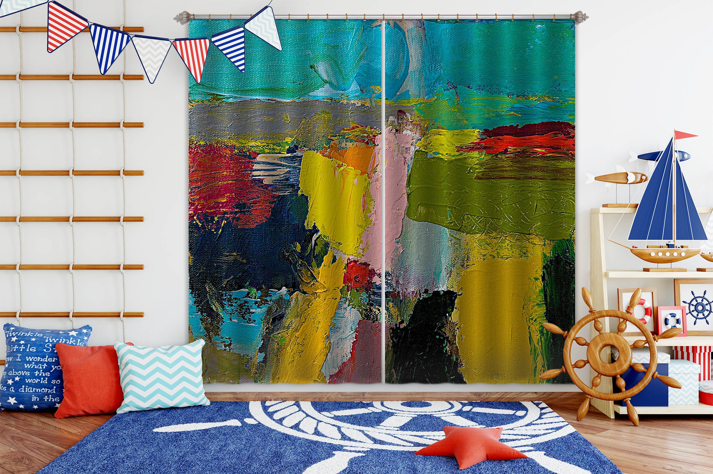 3D Color Graffiti 190 Allan P. Friedlander Curtain Curtains Drapes