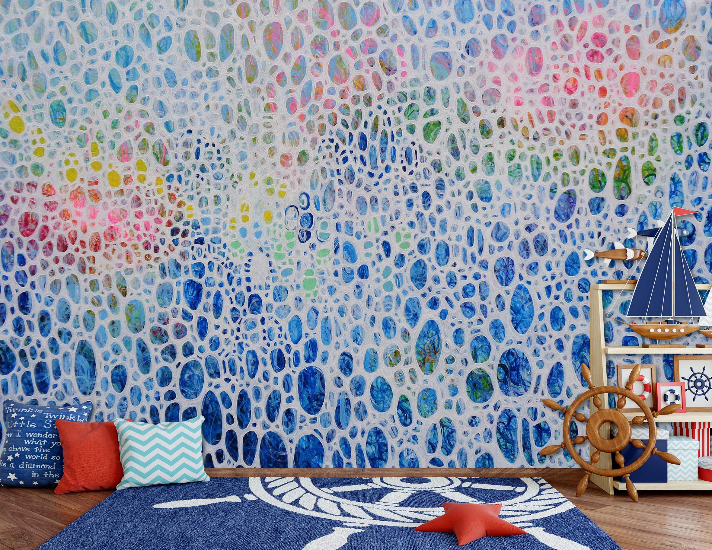 3D Bubble Circle Pattern 12145 Misako Chida Wall Mural Wall Murals