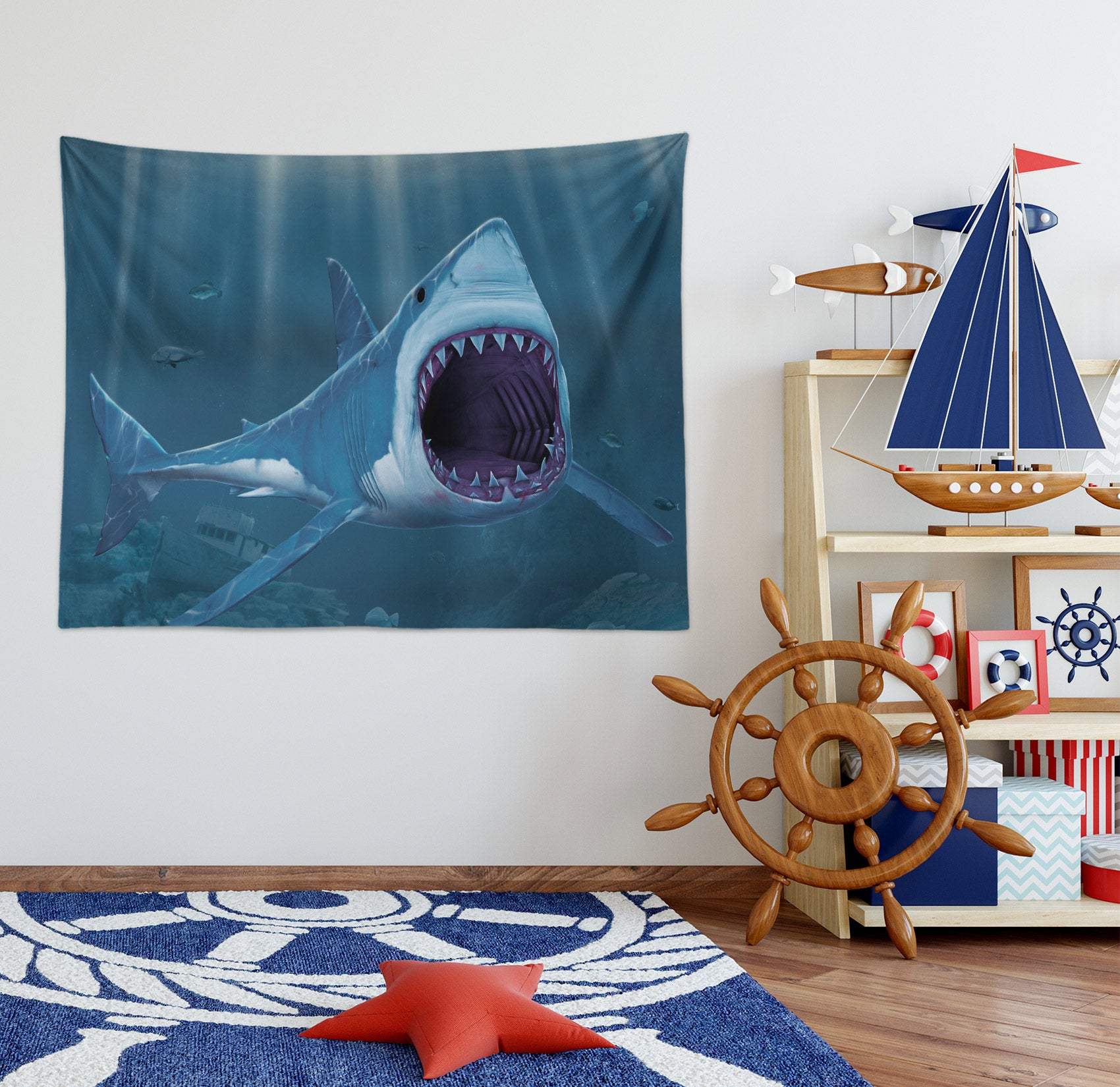 3D Shark 116196 Vincent Tapestry Hanging Cloth Hang