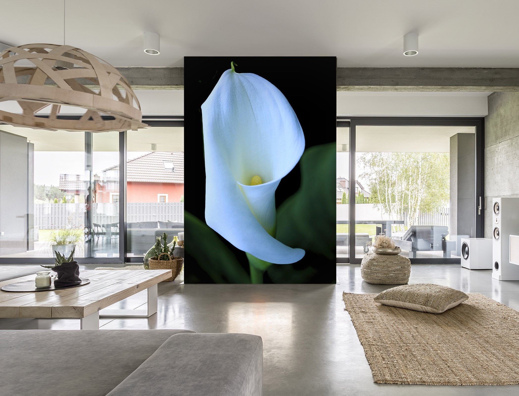 3D White Flowers 1404 Kathy Barefield Wall Mural Wall Murals