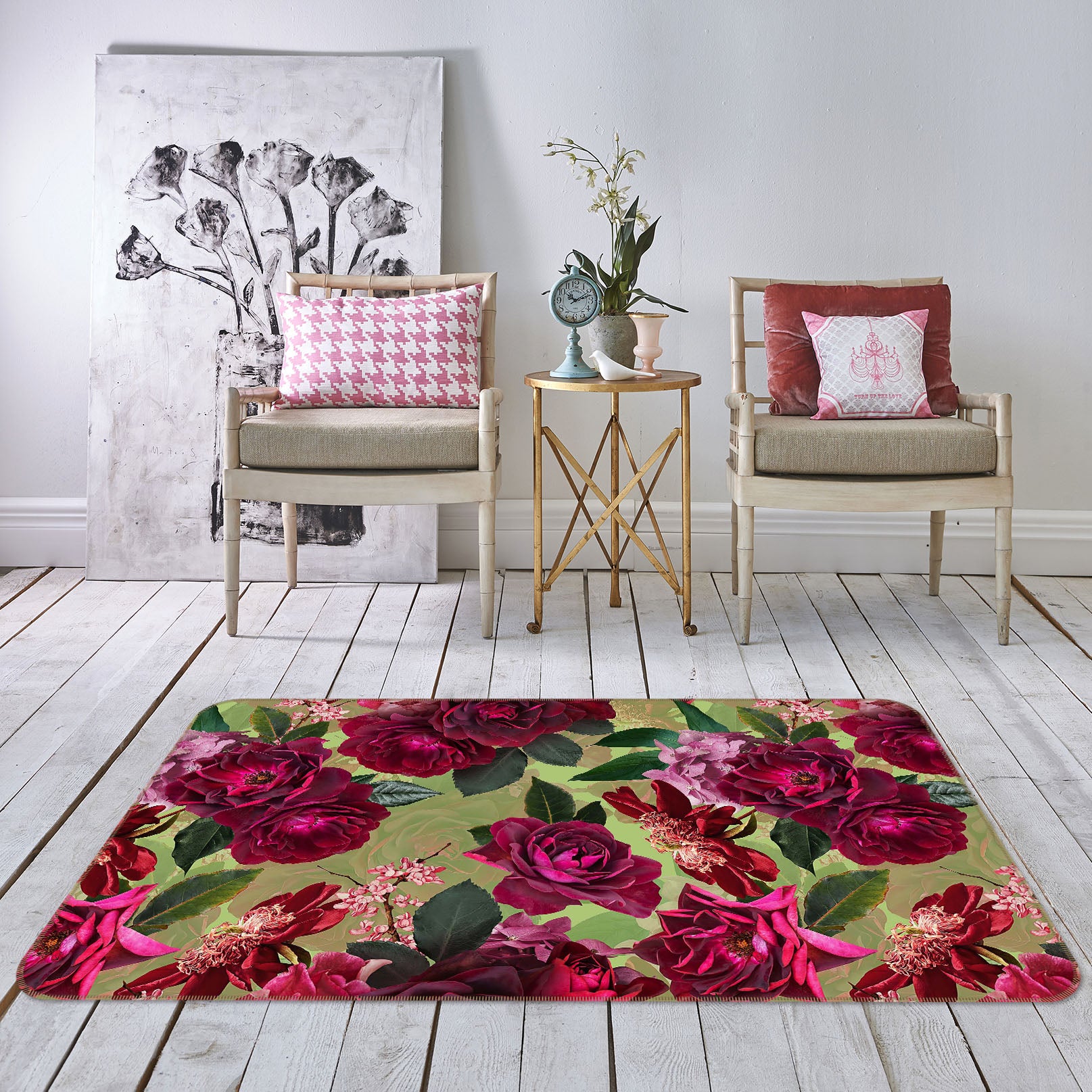 3D Purple Rose 155 Uta Naumann Rug Non Slip Rug Mat