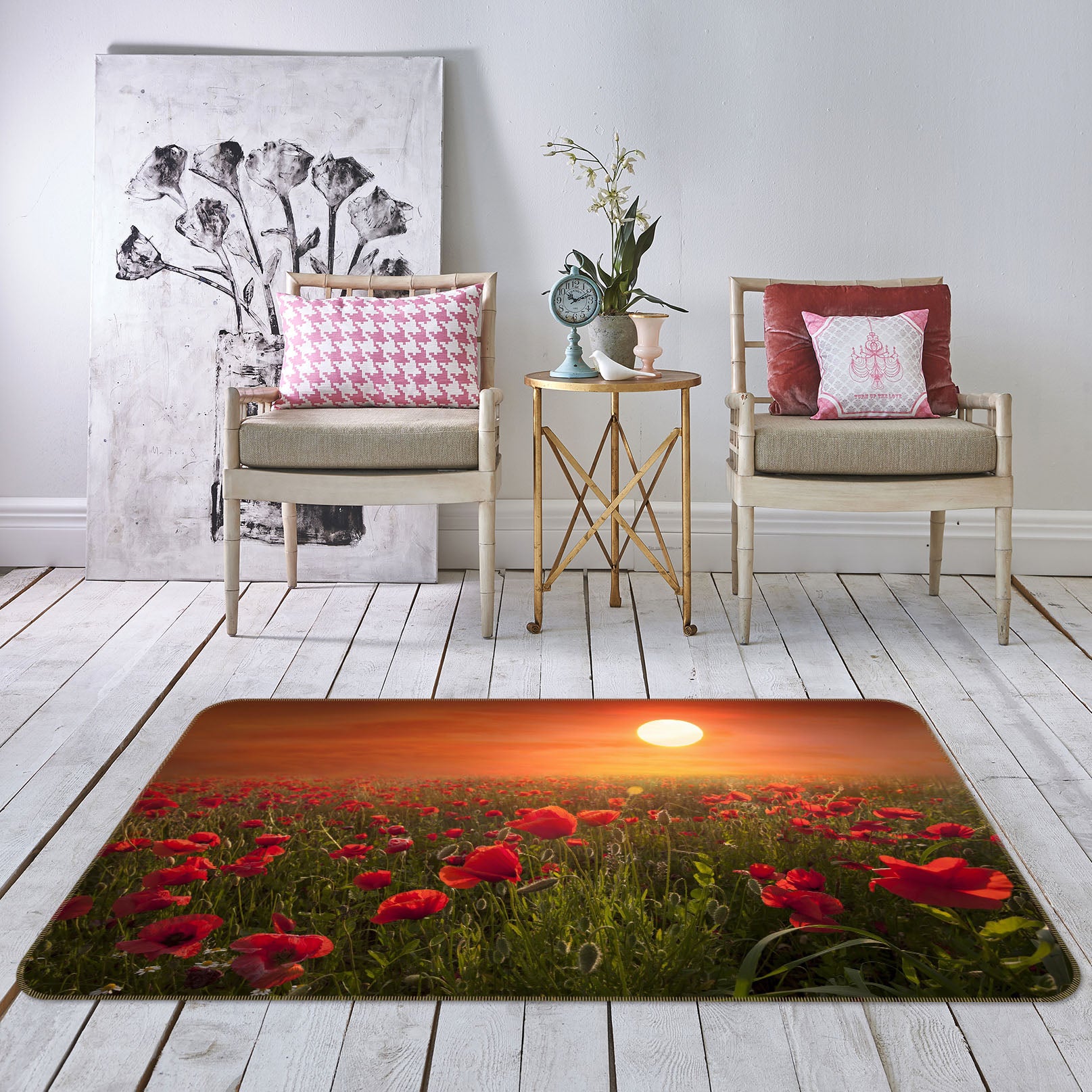 3D Sunset Garden 1116 Marco Carmassi Rug Non Slip Rug Mat