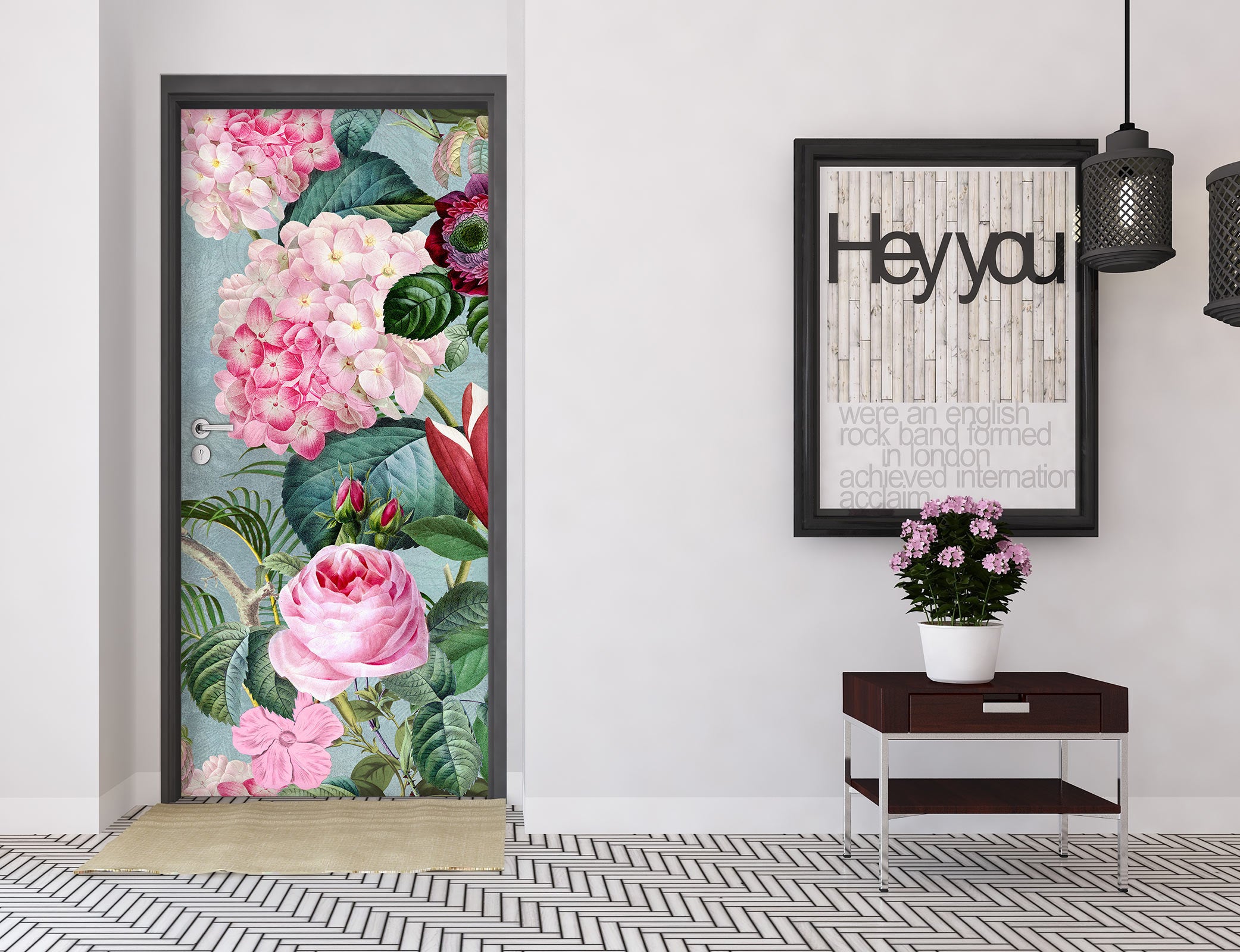 3D Flower Rose Pink 11914 Andrea Haase Door Mural