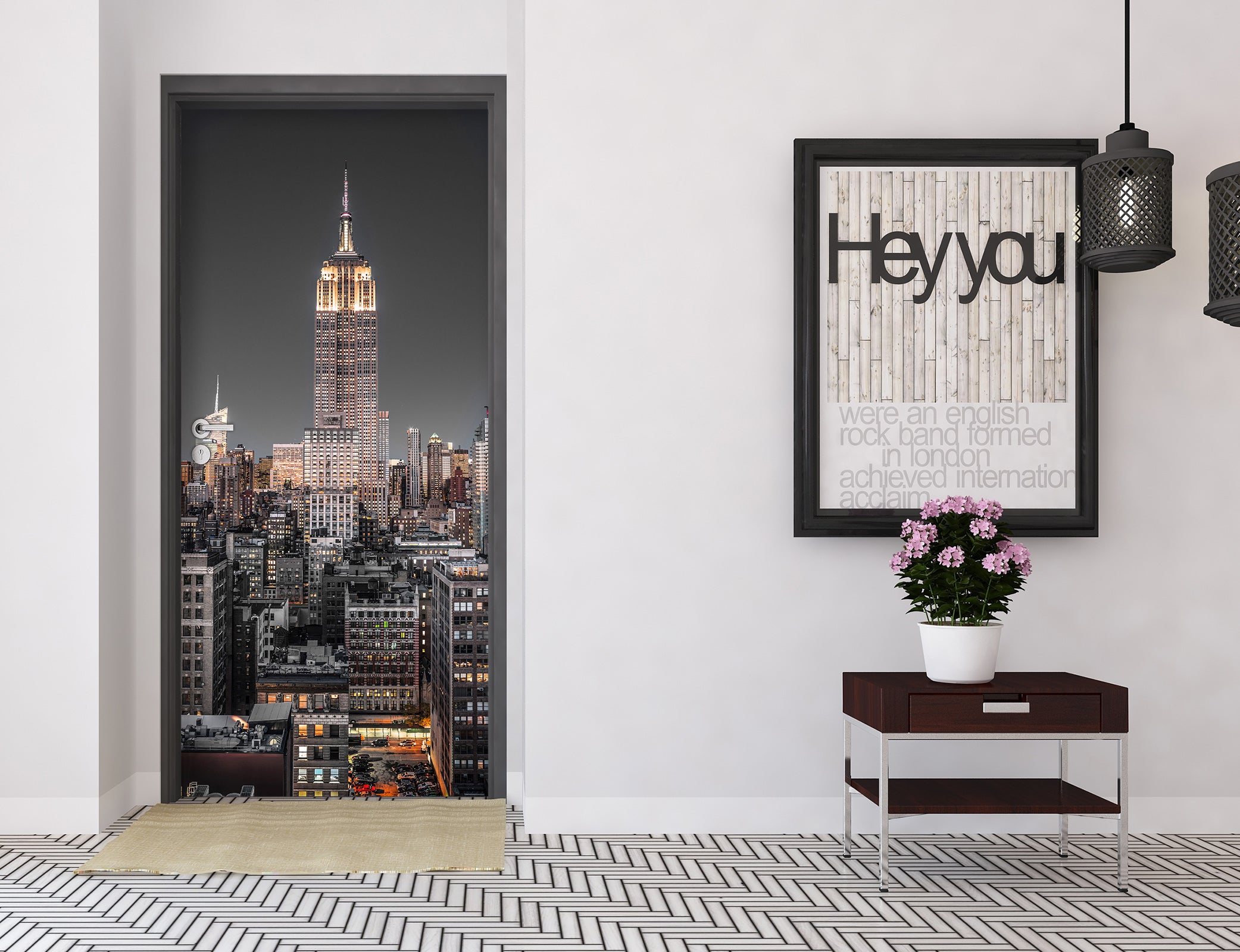 3D Night High Building 101156 Assaf Frank Door Mural