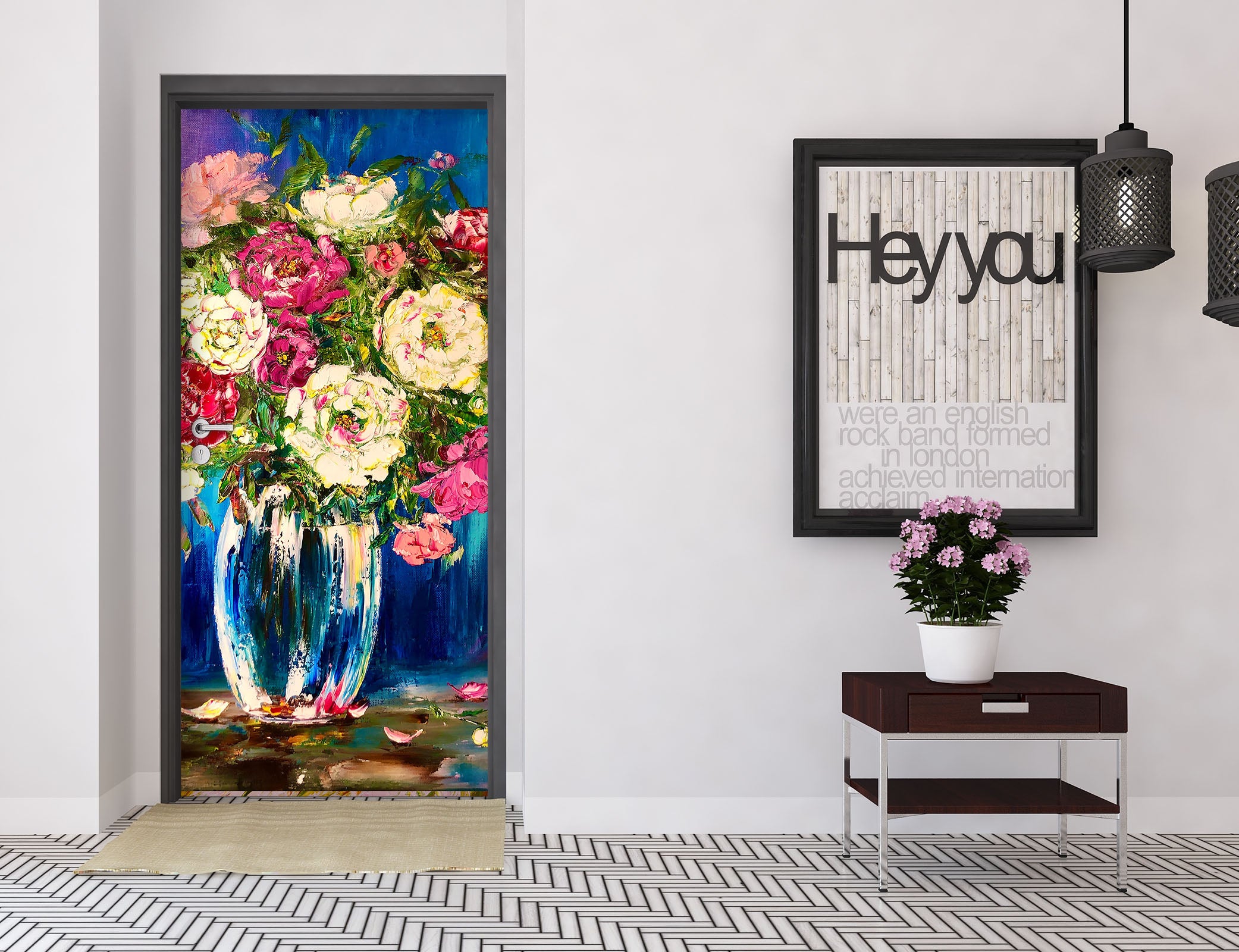 3D Rose Vase 3264 Skromova Marina Door Mural