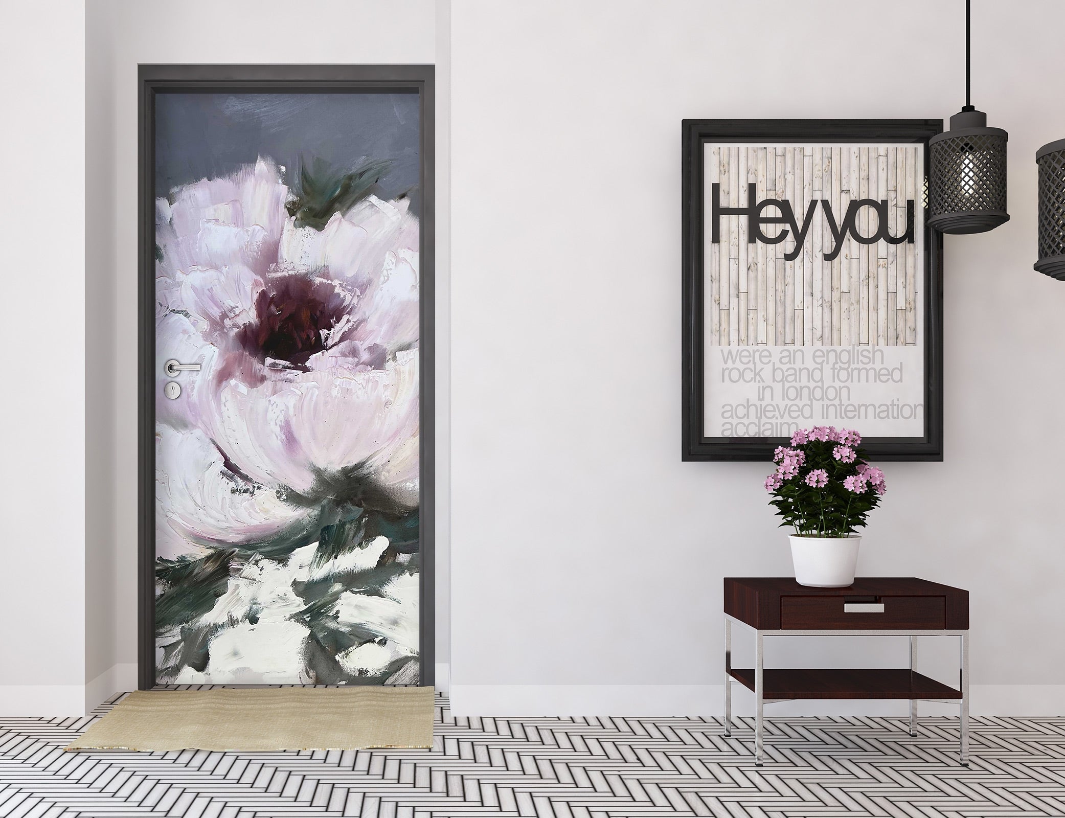 3D Pink Flower 3169 Skromova Marina Door Mural