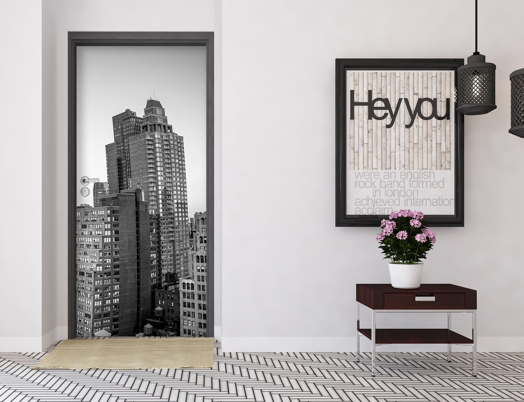 3D Grey High Building 101155 Assaf Frank Door Mural