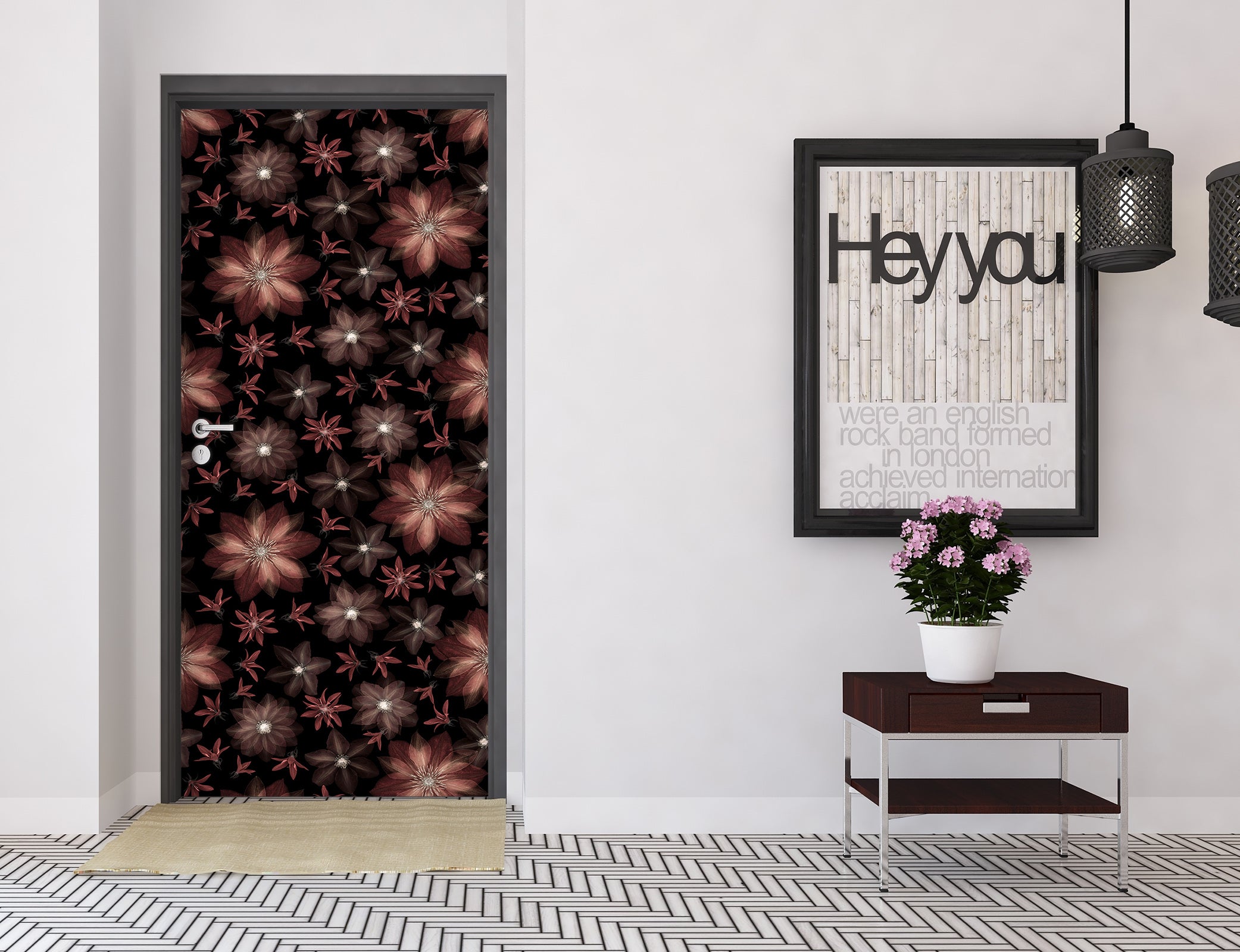 3D Flower Floral Pattern 10267 Assaf Frank Door Mural