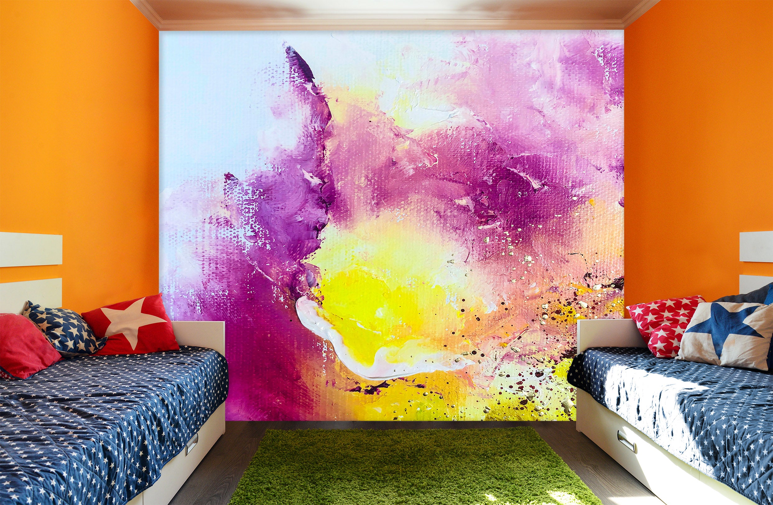 3D Purple Watercolor 260 Skromova Marina Wall Mural Wall Murals