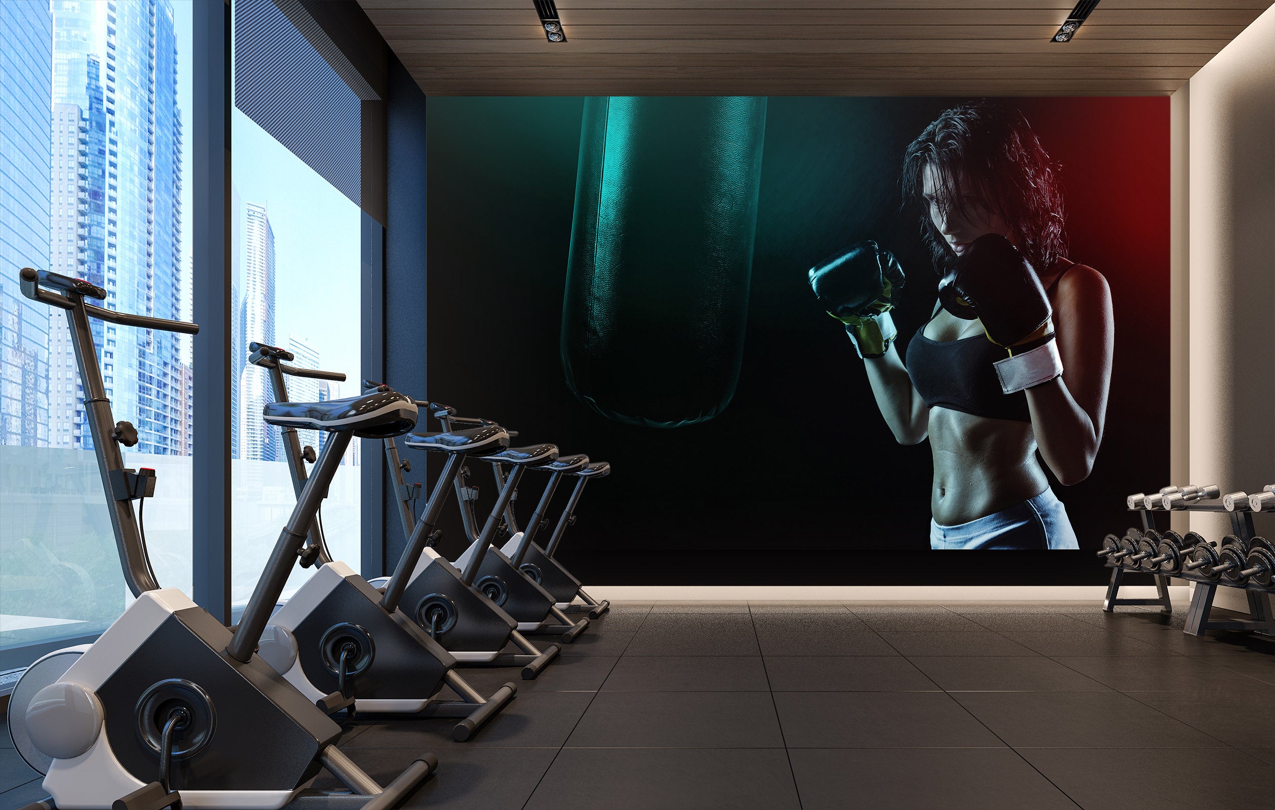 3D Boxing Girl 016 Wall Murals Wallpaper AJ Wallpaper 2 