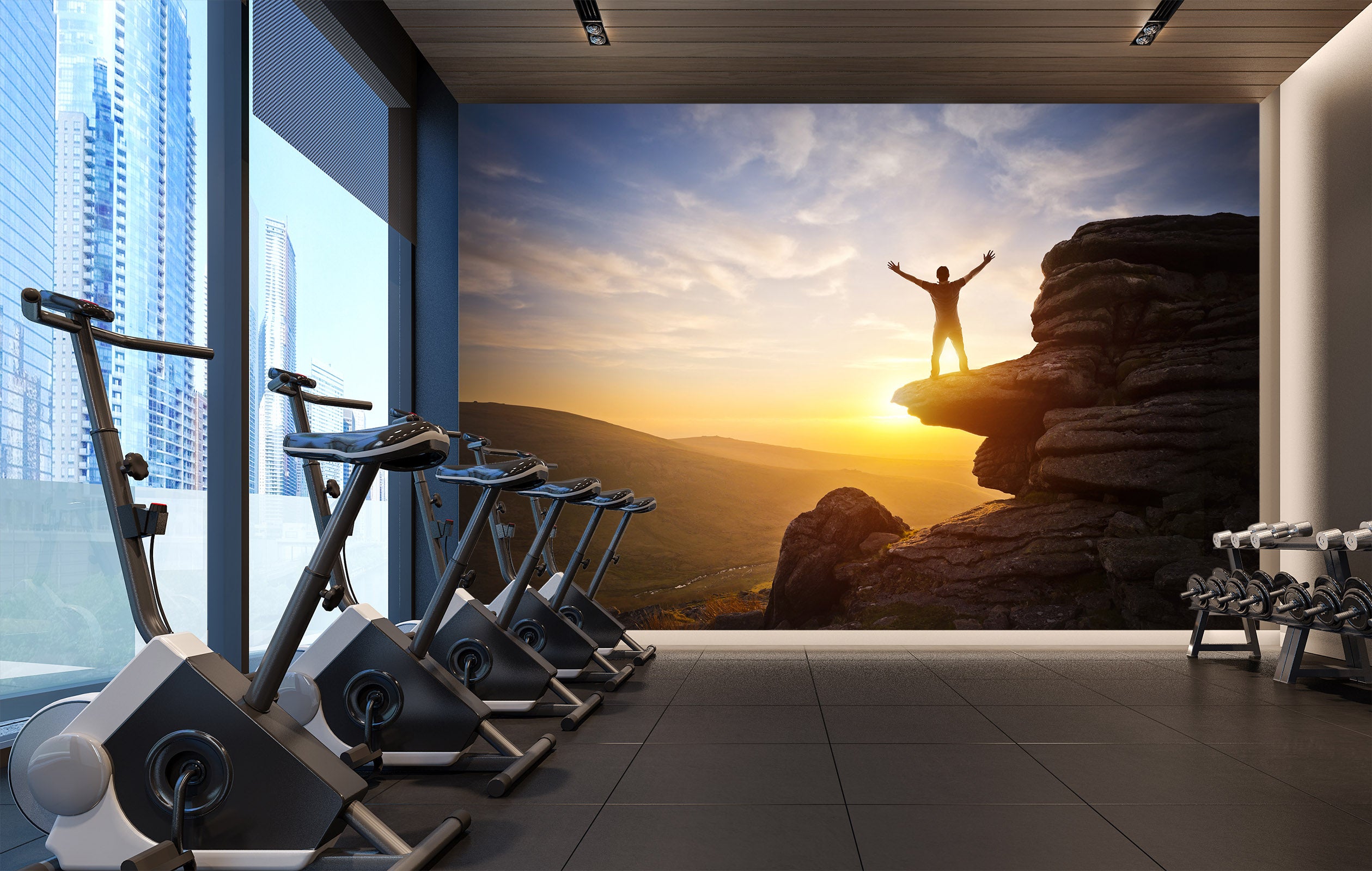 3D Sunrise Valley 252 Wall Murals