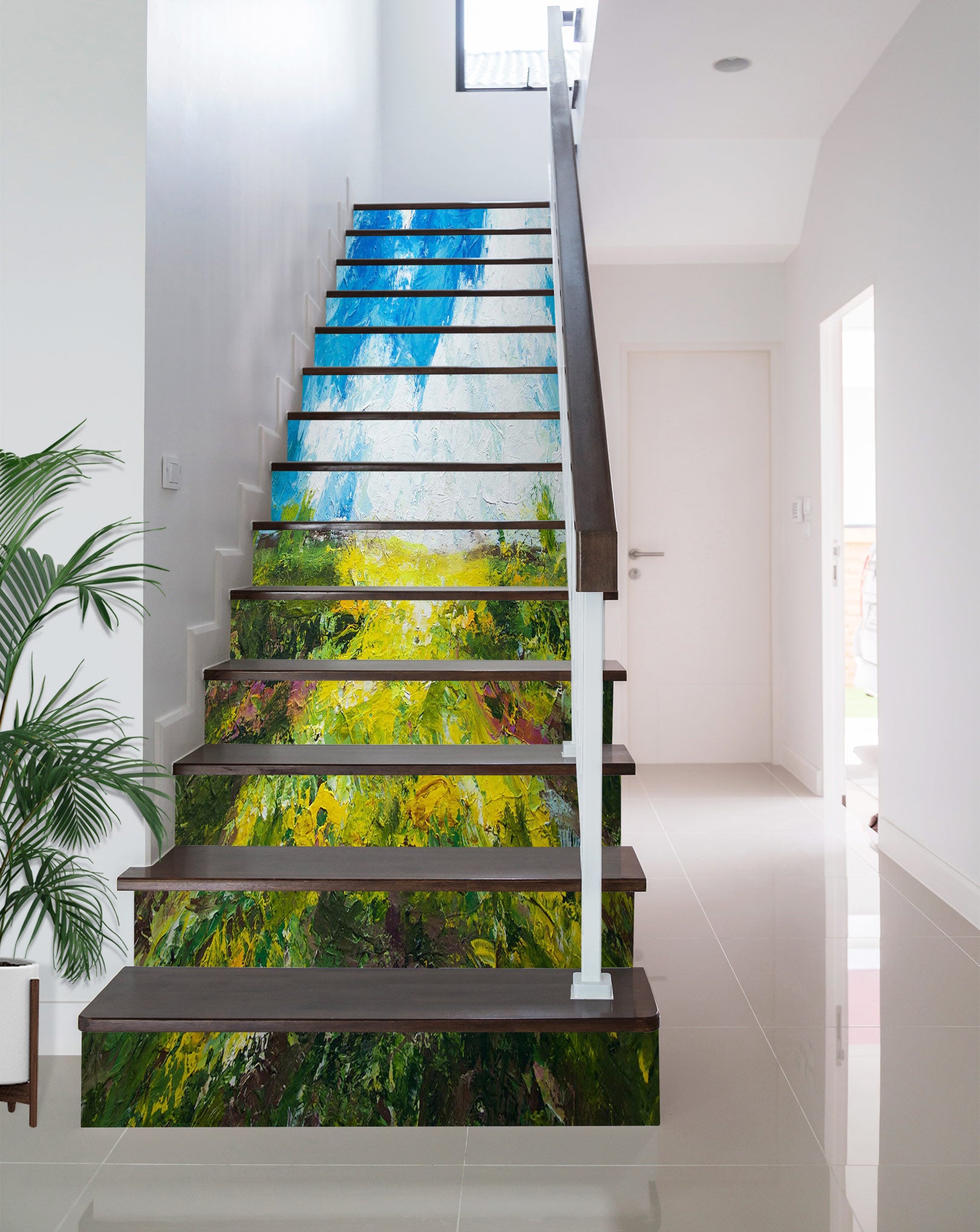 3D Sky Flowers Grass 9088 Allan P. Friedlander Stair Risers