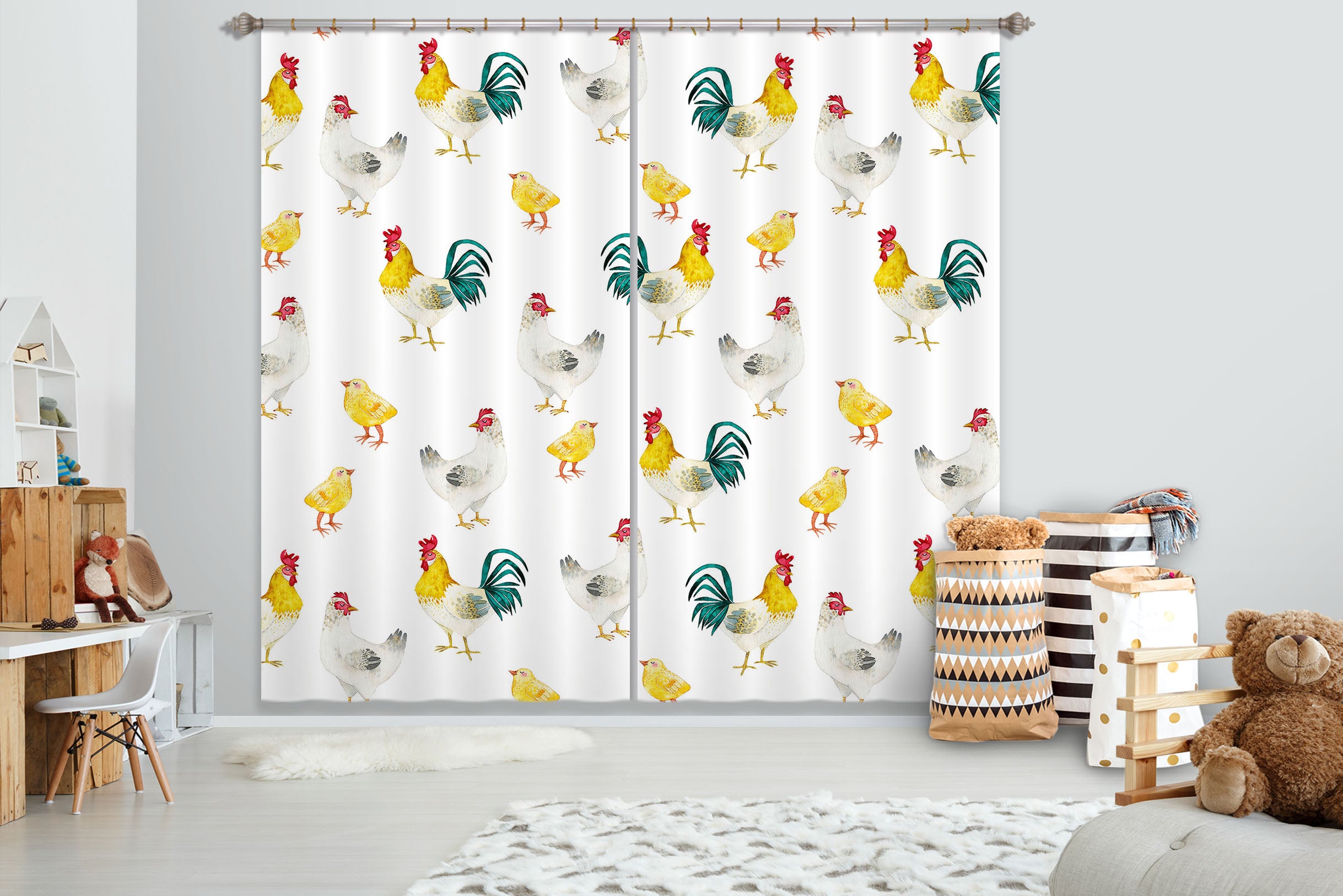 3D Yellow Chick 119 Uta Naumann Curtain Curtains Drapes