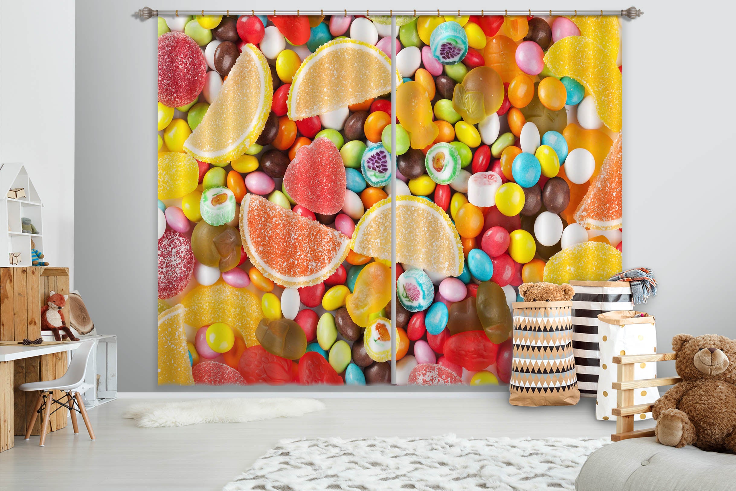 3D Colored Candy 704 Curtains Drapes