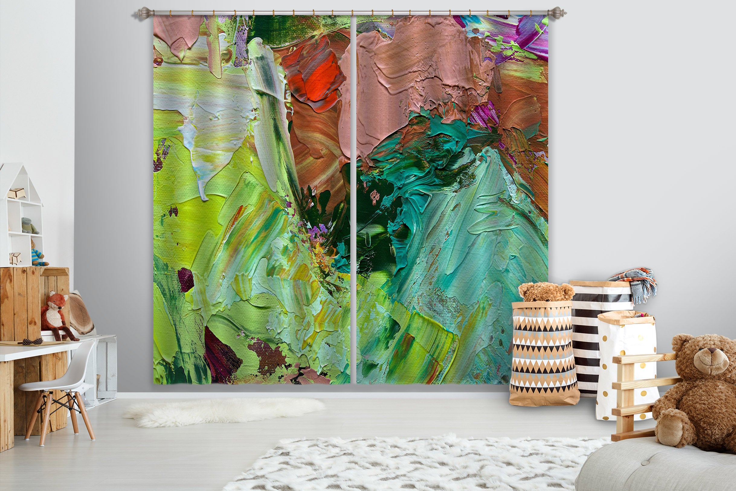 3D Color Graffiti 199 Allan P. Friedlander Curtain Curtains Drapes