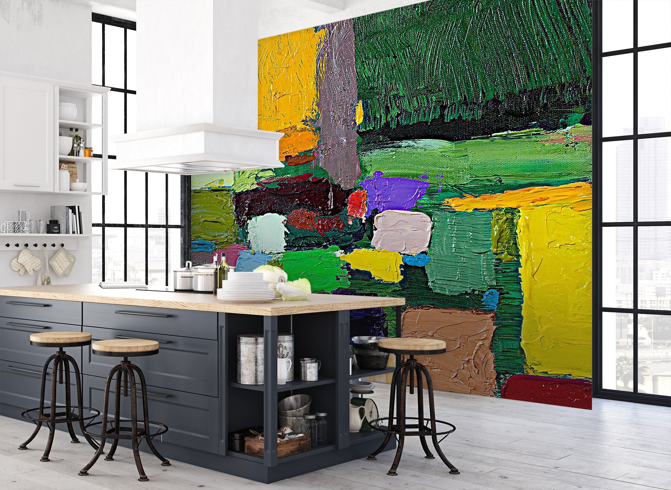 3D Colored Field 190 Allan P. Friedlander Wall Mural Wall Murals