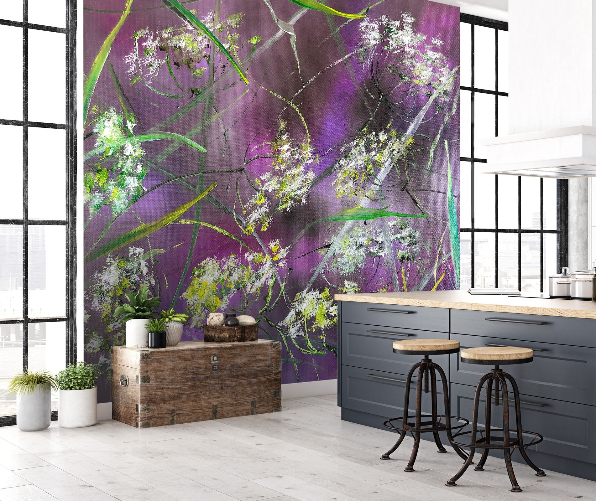 3D Painted Wildflowers 208 Skromova Marina Wall Mural Wall Murals