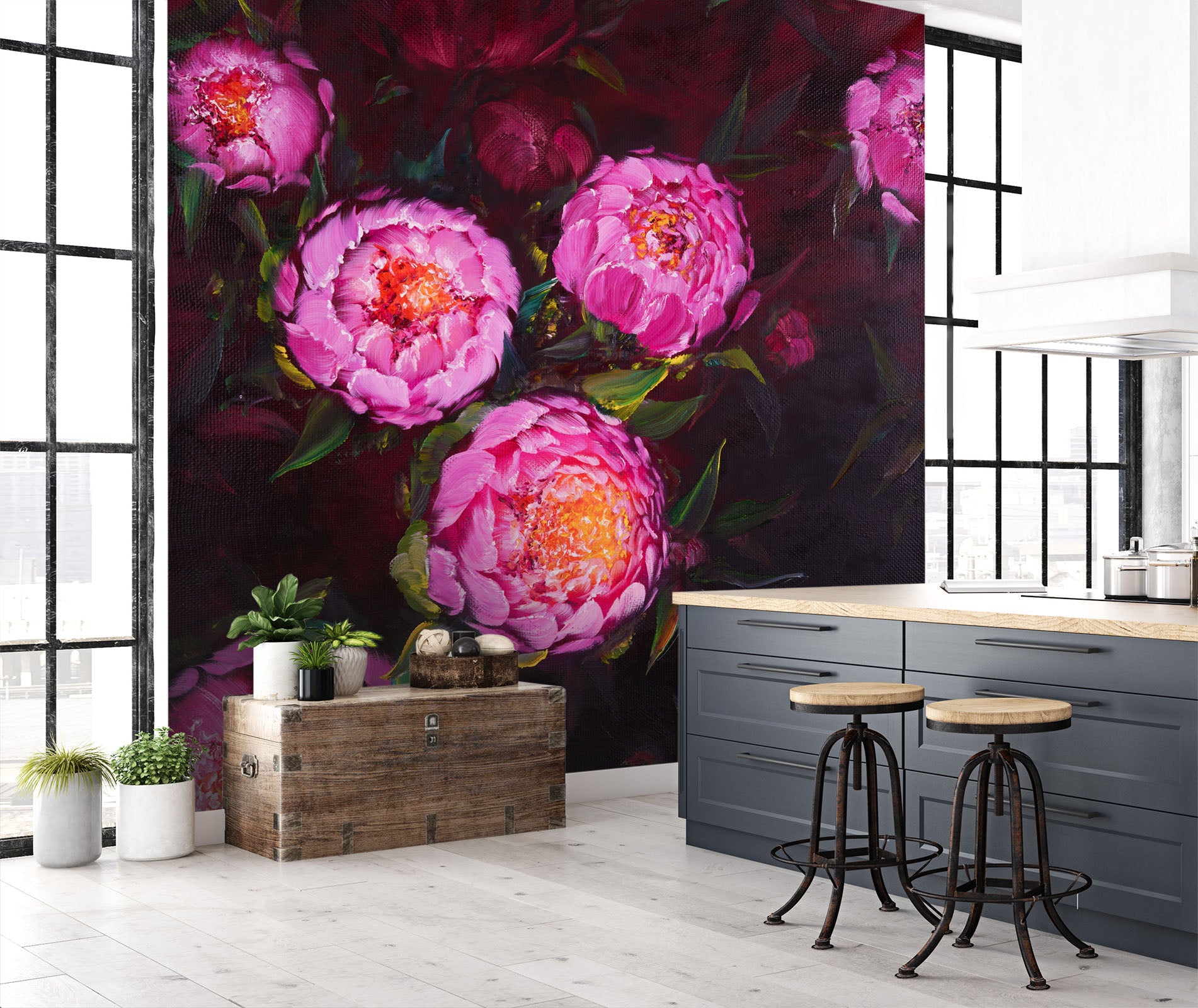 3D Pink Flower 157 Skromova Marina Wall Mural Wall Murals