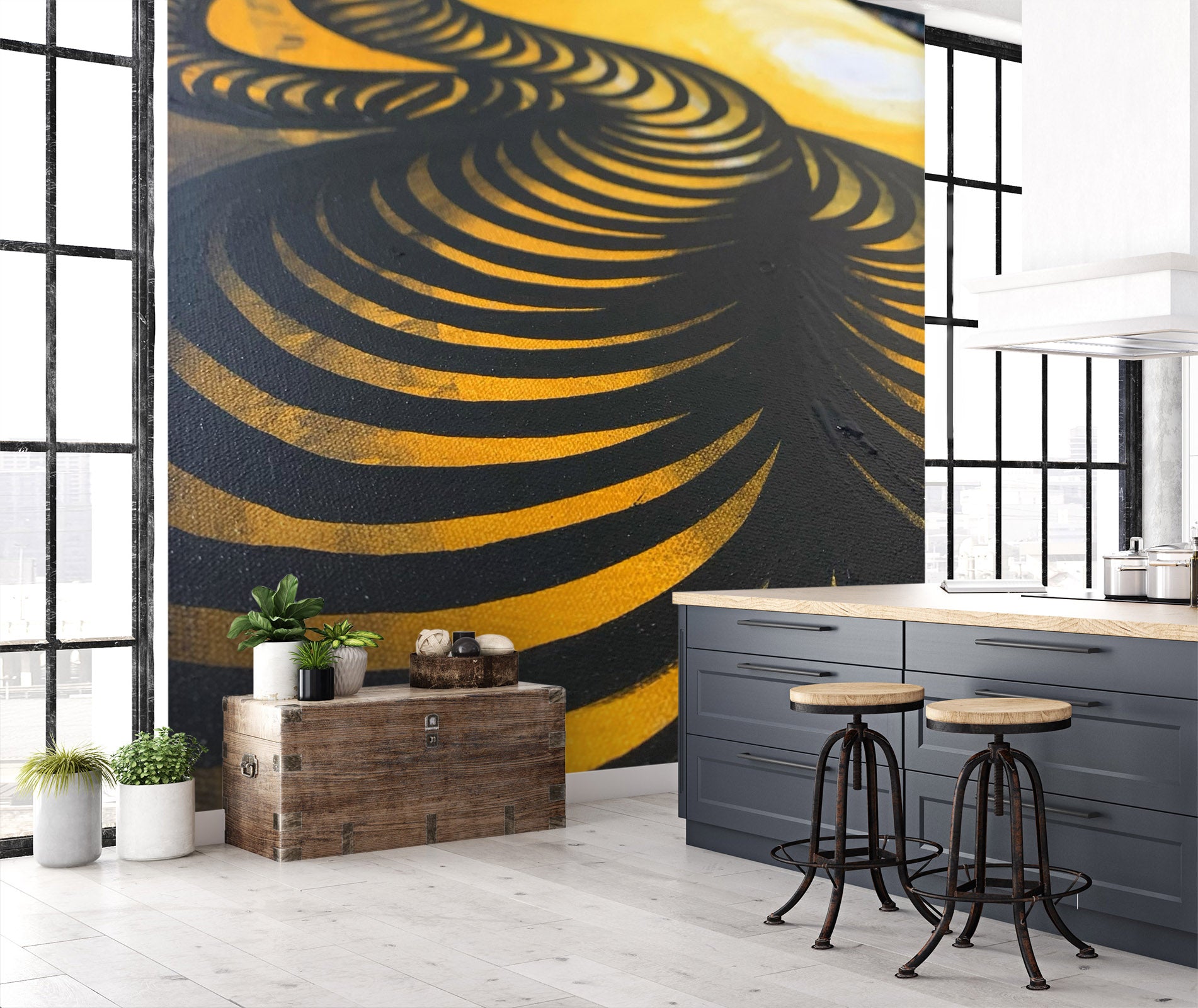 3D Black Tornado 1271 Jacqueline Reynoso Wall Mural Wall Murals