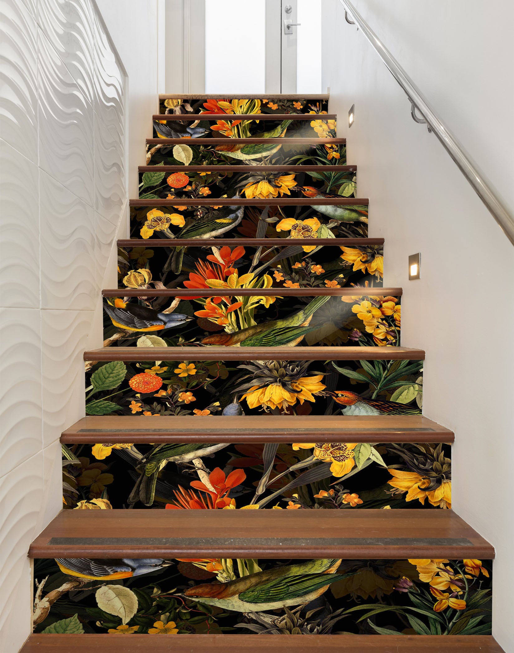 3D Yellow Flowers Grove 103219 Uta Naumann Stair Risers