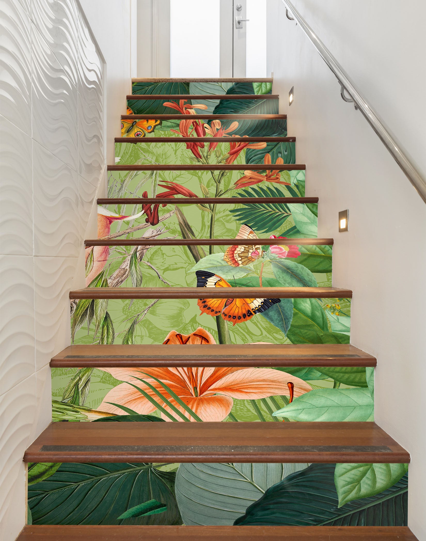 3D Butterfly Flower Bush 109195 Andrea Haase Stair Risers