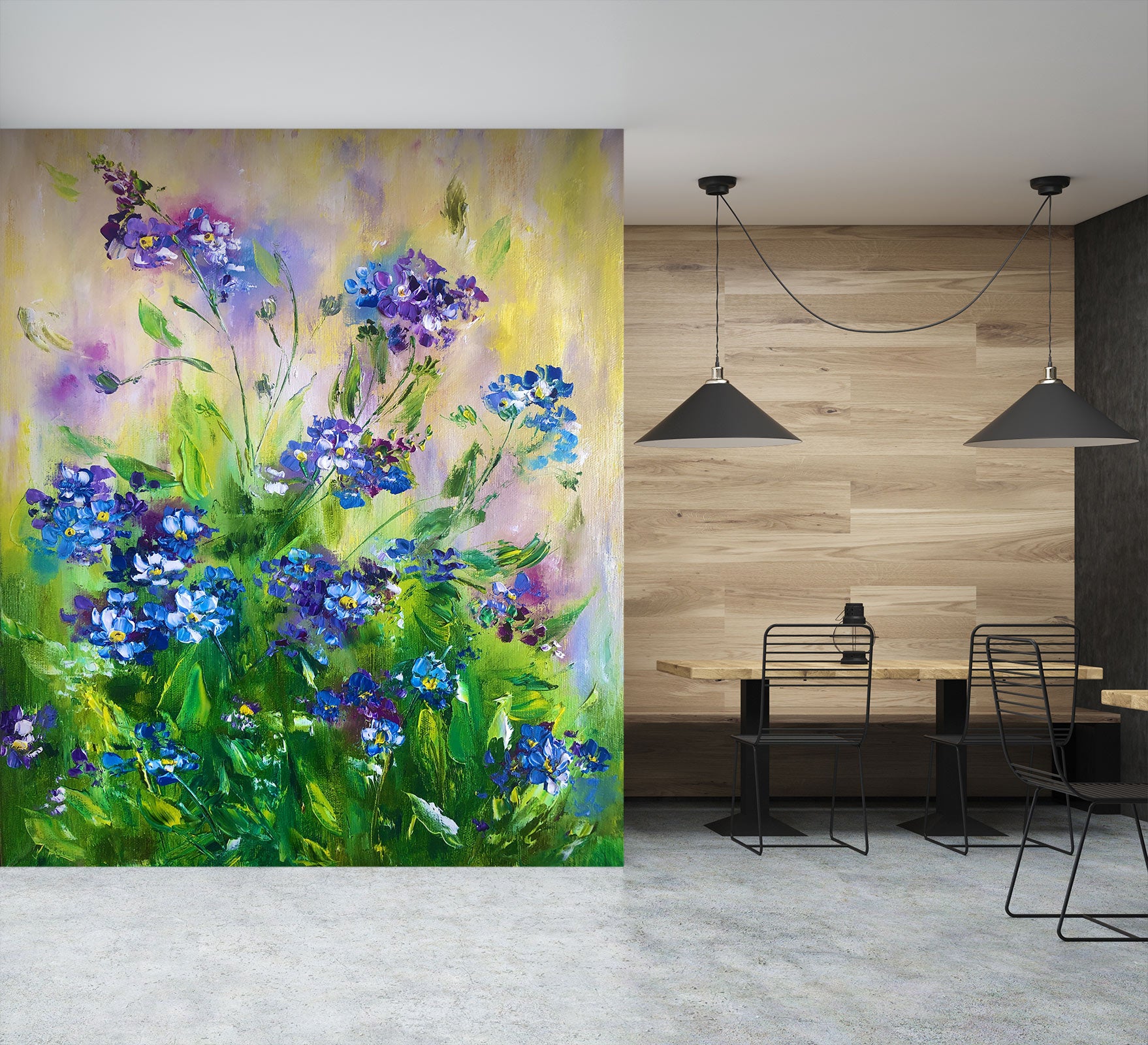 3D Blue Wildflowers 173 Skromova Marina Wall Mural Wall Murals