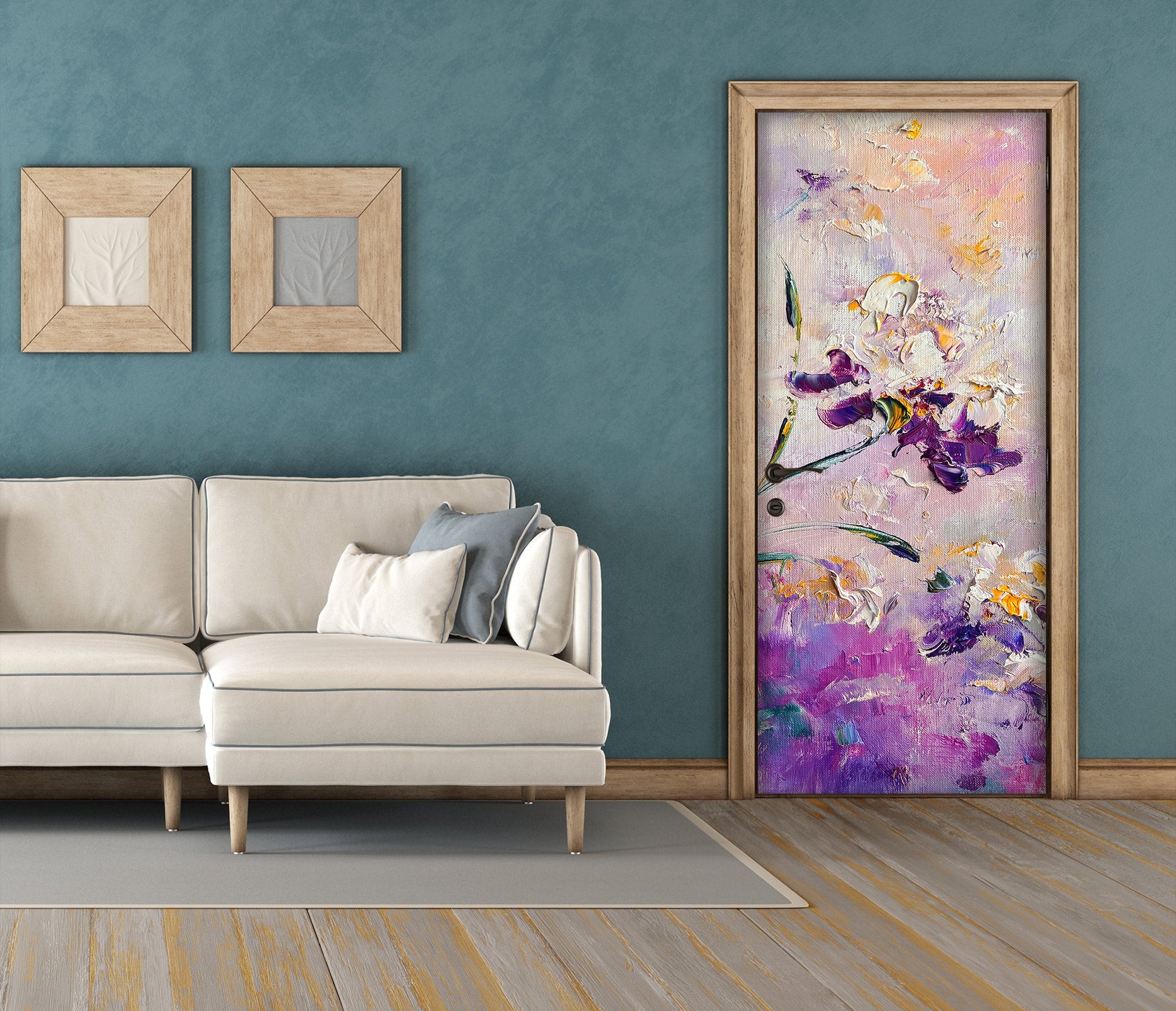 3D Purple Flower 3206 Skromova Marina Door Mural