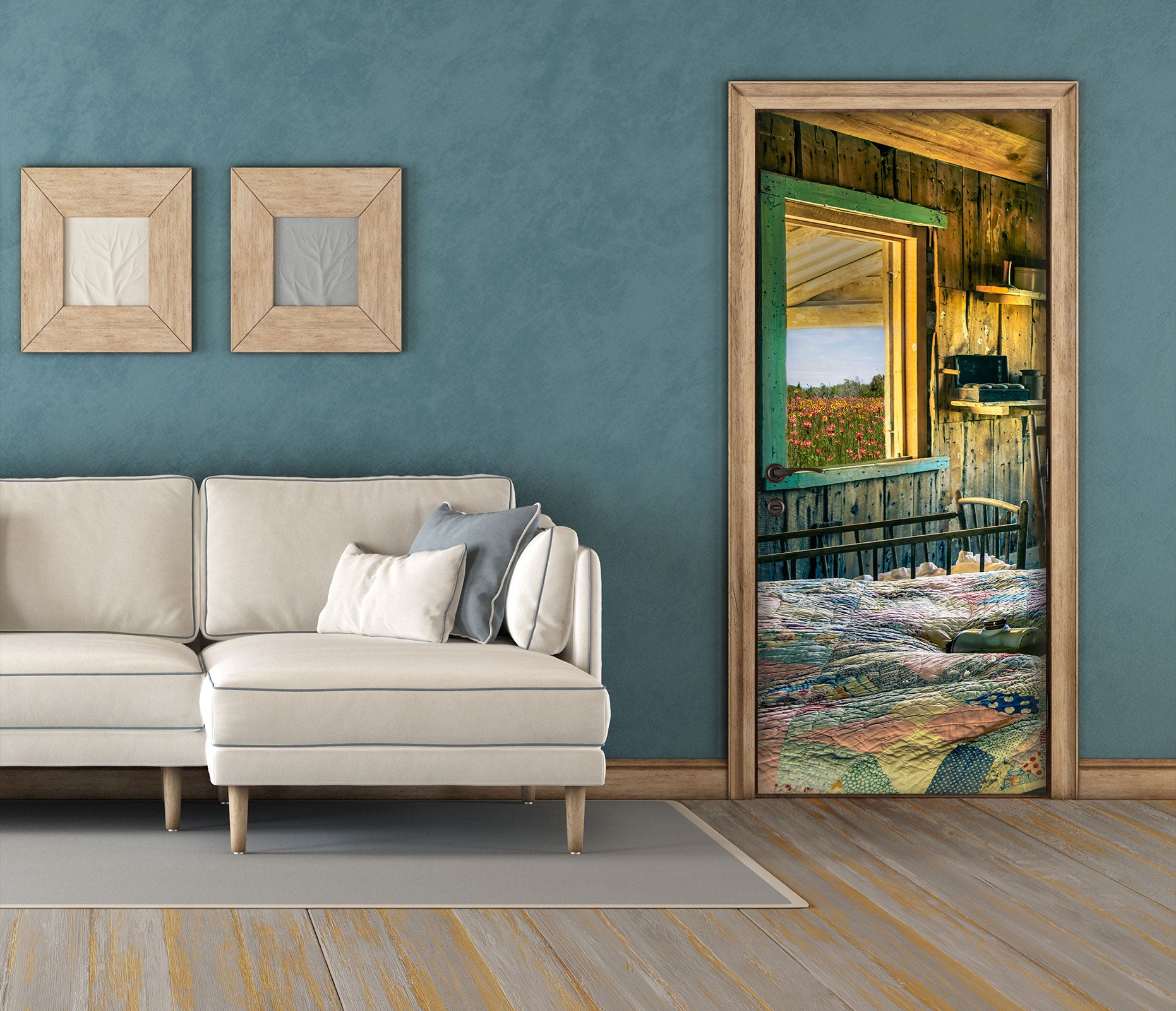 3D Wooden House Window 10801 Beth Sheridan Door Mural