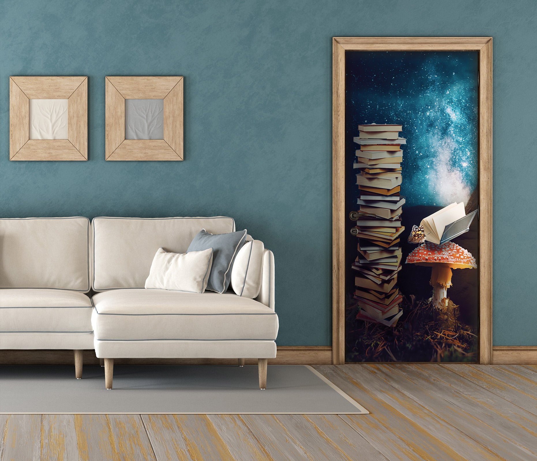 3D Starry Book Mushroom 107191 Beth Sheridan Door Mural