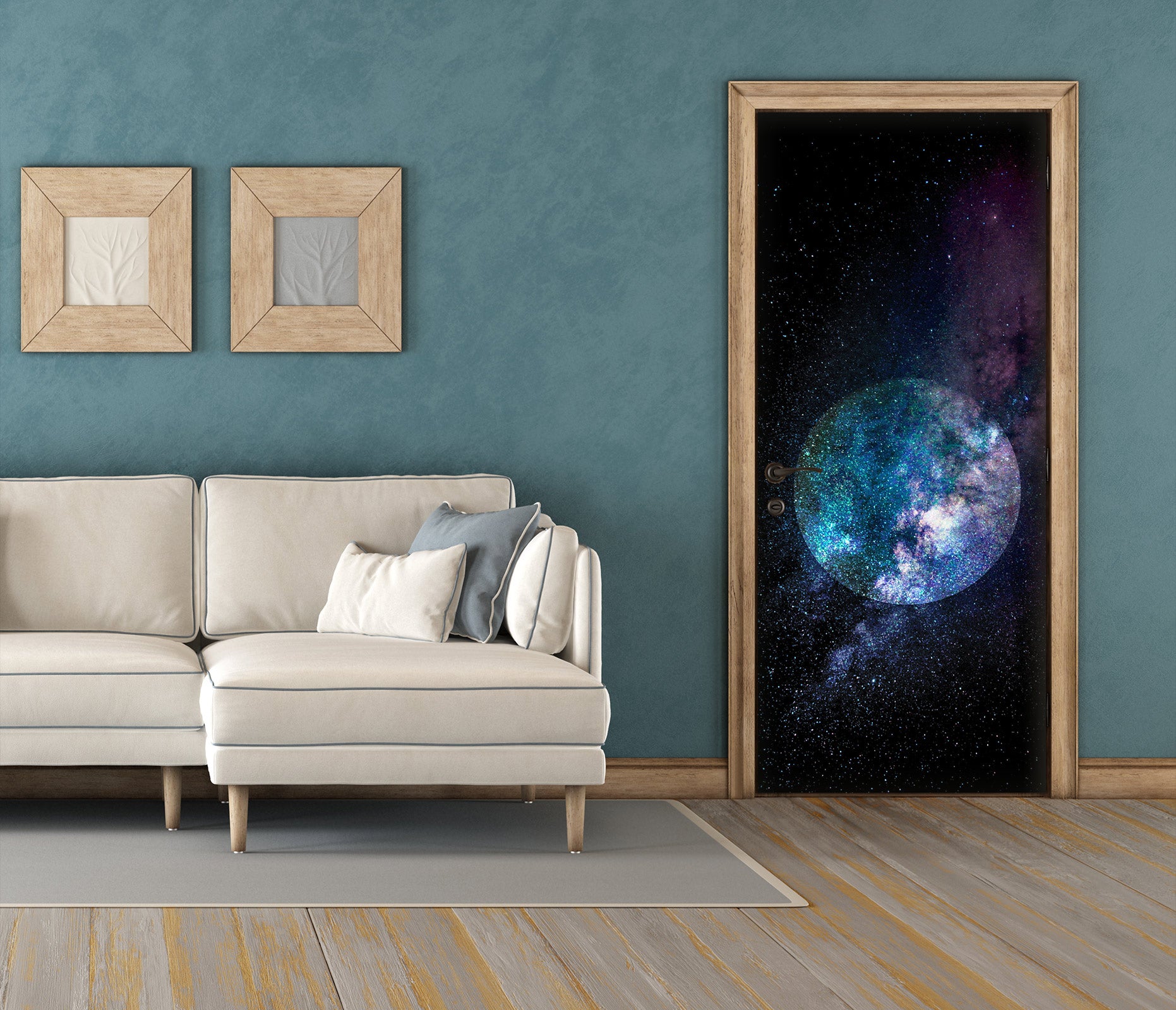 3D Starry Sky Moon 102105 Andrea Haase Door Mural