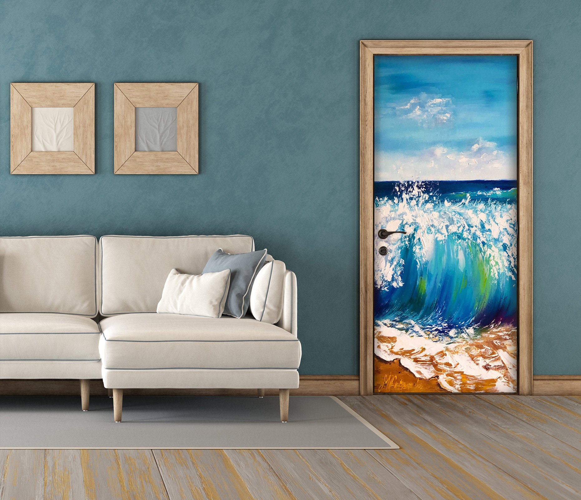 3D Blue Sea 3167 Skromova Marina Door Mural