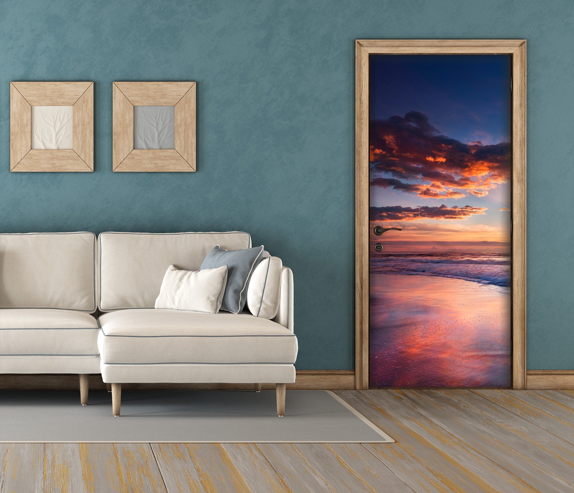 3D Sunset Sky Beach 122134 Marco Carmassi Door Mural