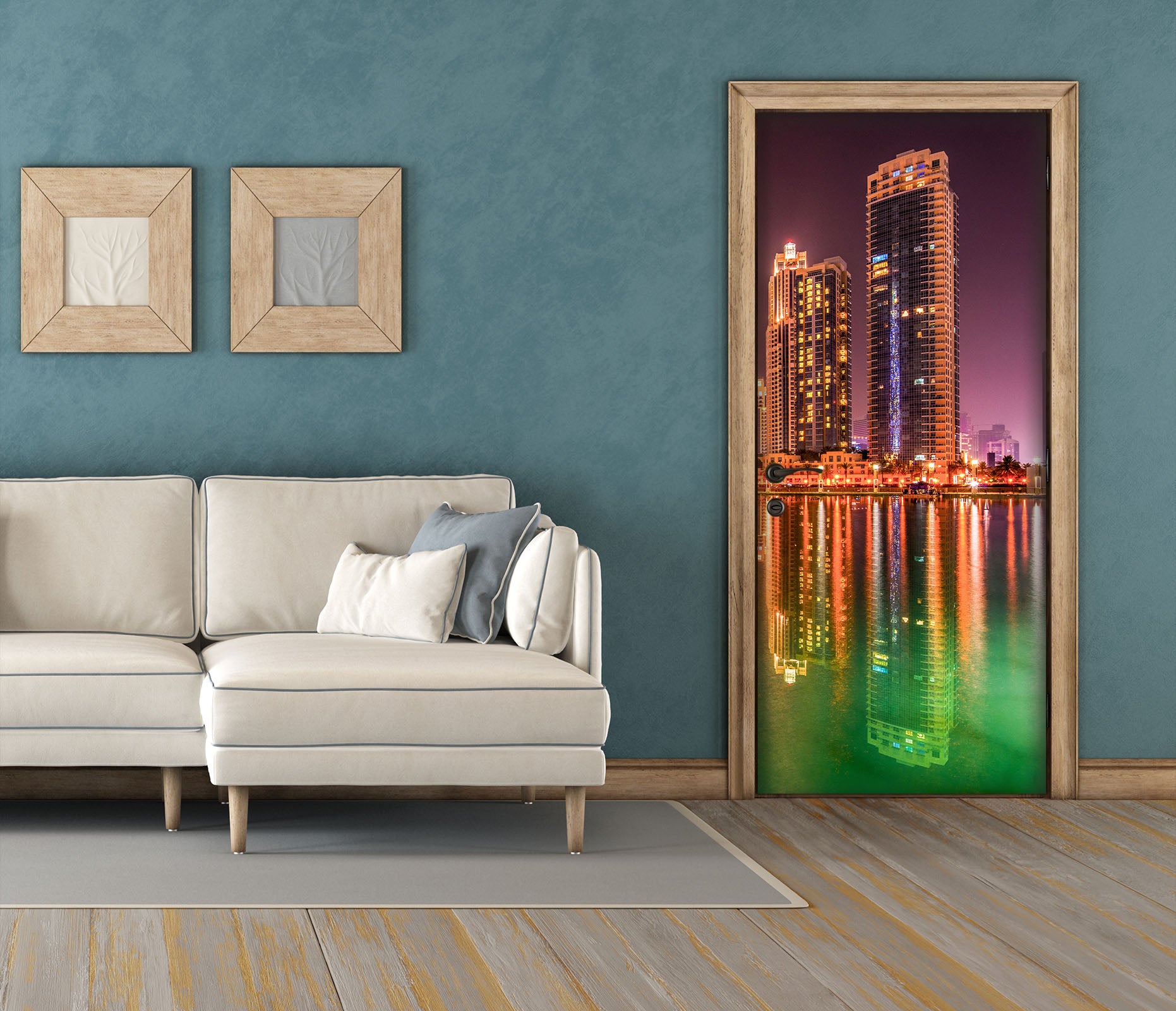 3D Building River Shadow 11467 Marco Carmassi Door Mural