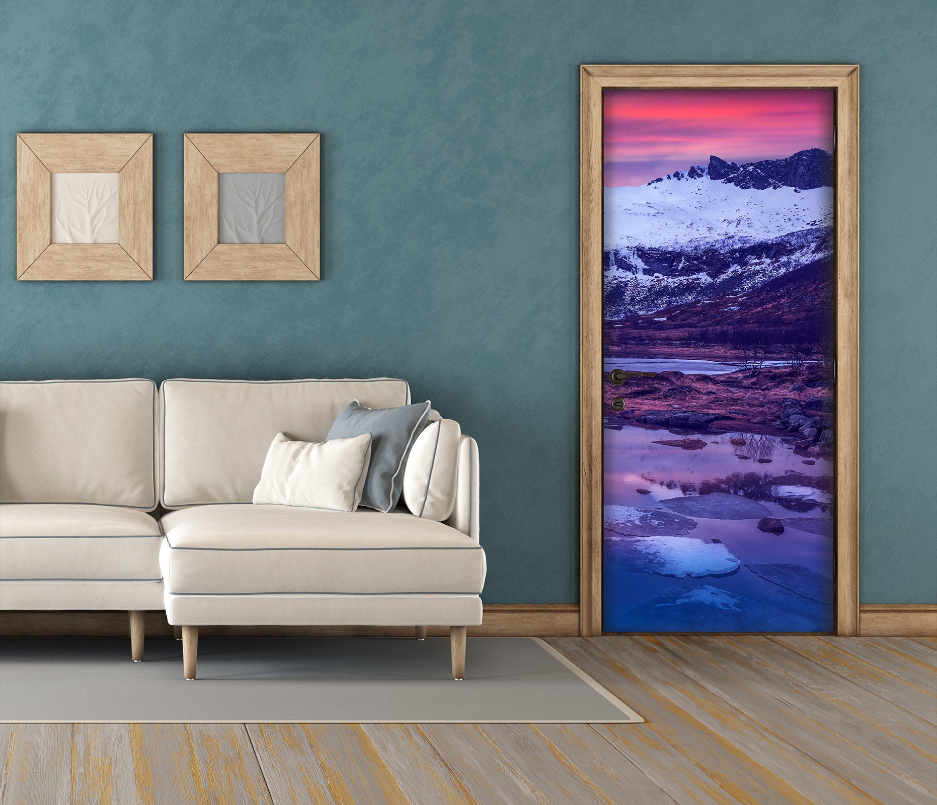 3D Lake Snow Mountain 11588 Marco Carmassi Door Mural