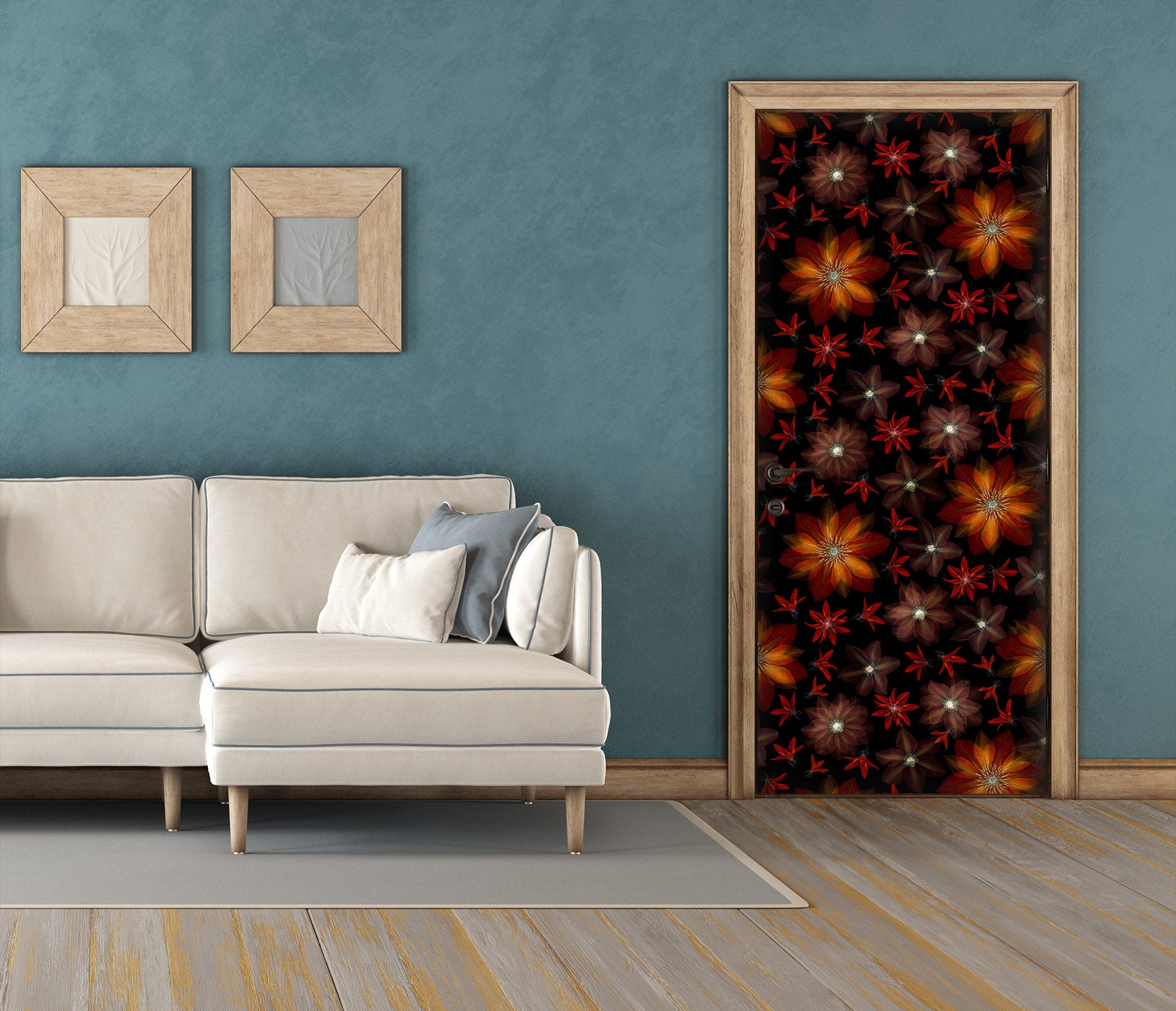 3D Flower Pattern 10265 Assaf Frank Door Mural