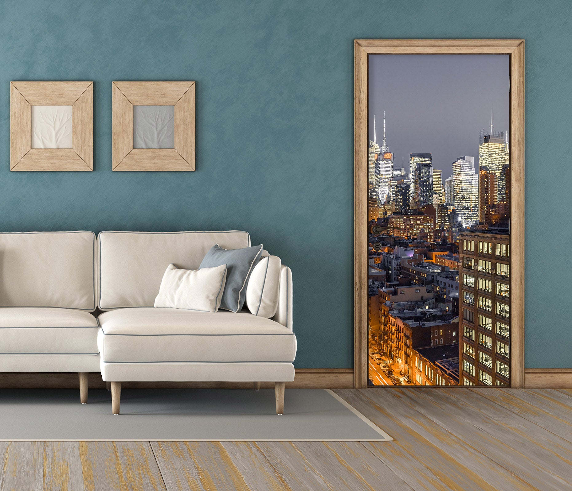 3D City Building Lights 101182 Assaf Frank Door Mural