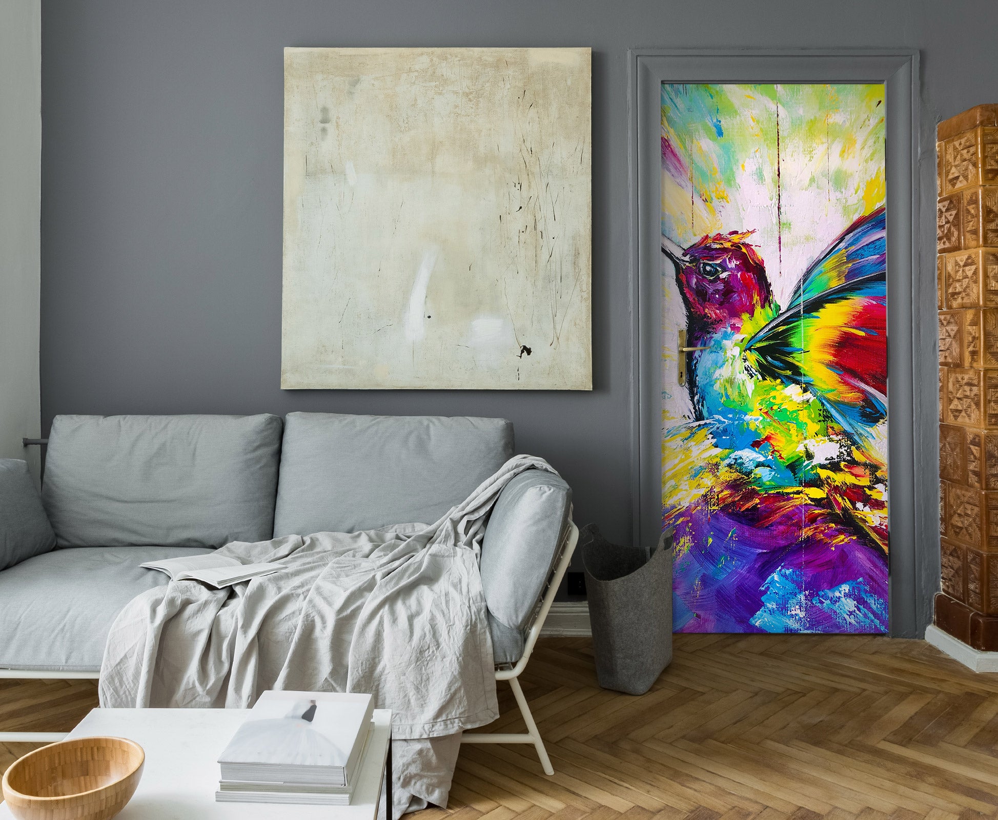 3D Bird Painting 3141 Skromova Marina Door Mural