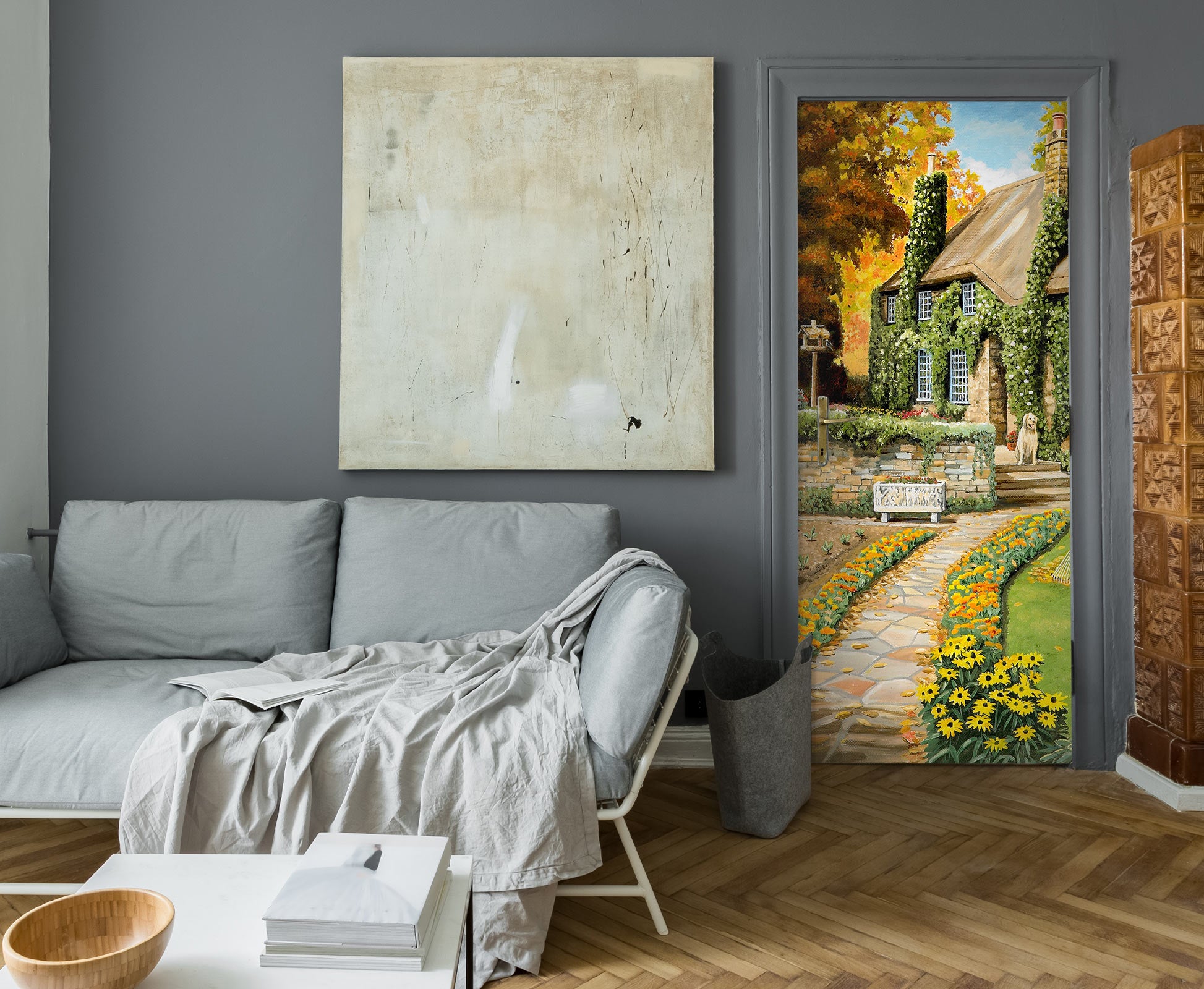 3D Garden House Path 10314 Trevor Mitchell Door Mural