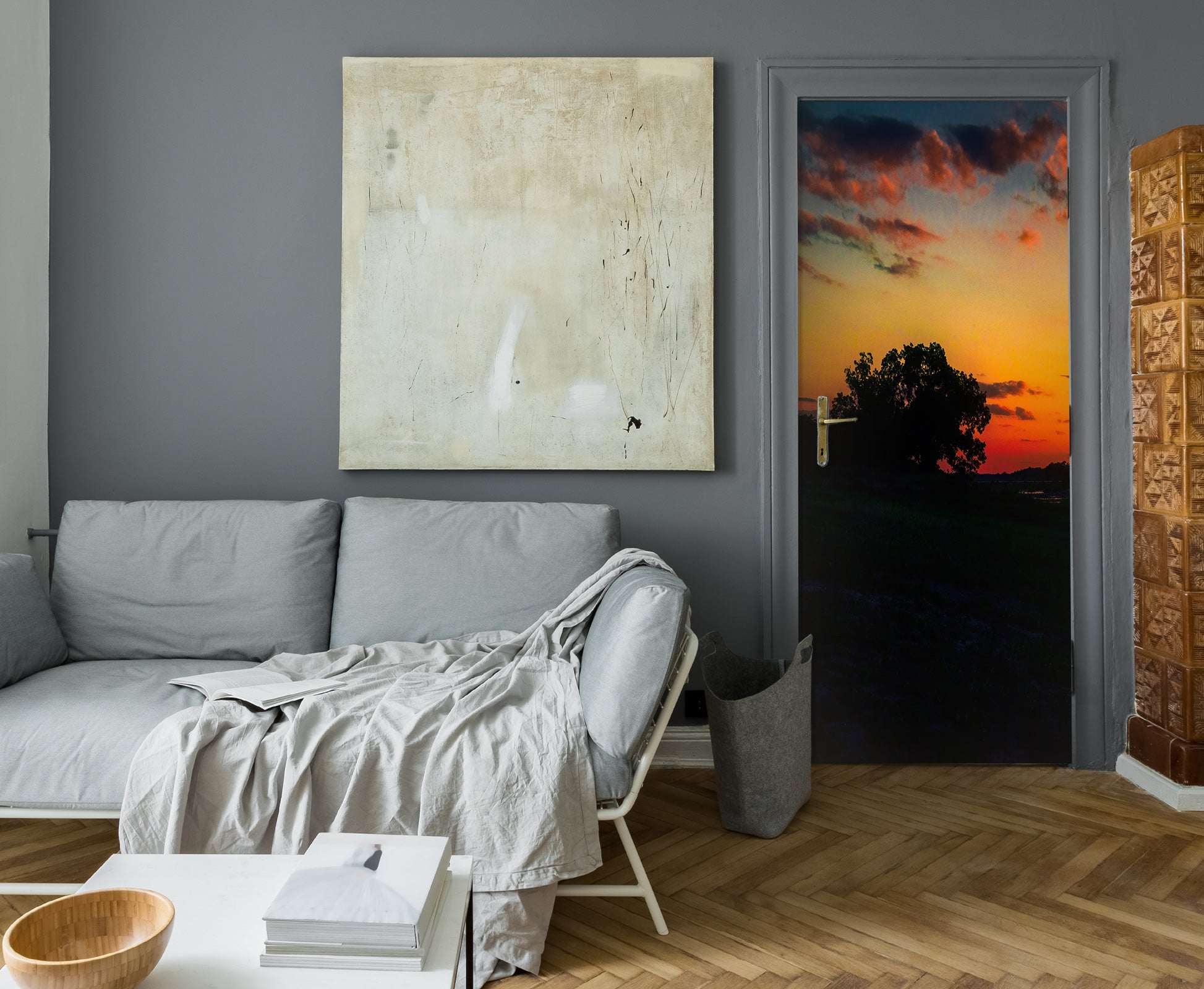 3D Sunset Shadow 107200 Beth Sheridan Door Mural