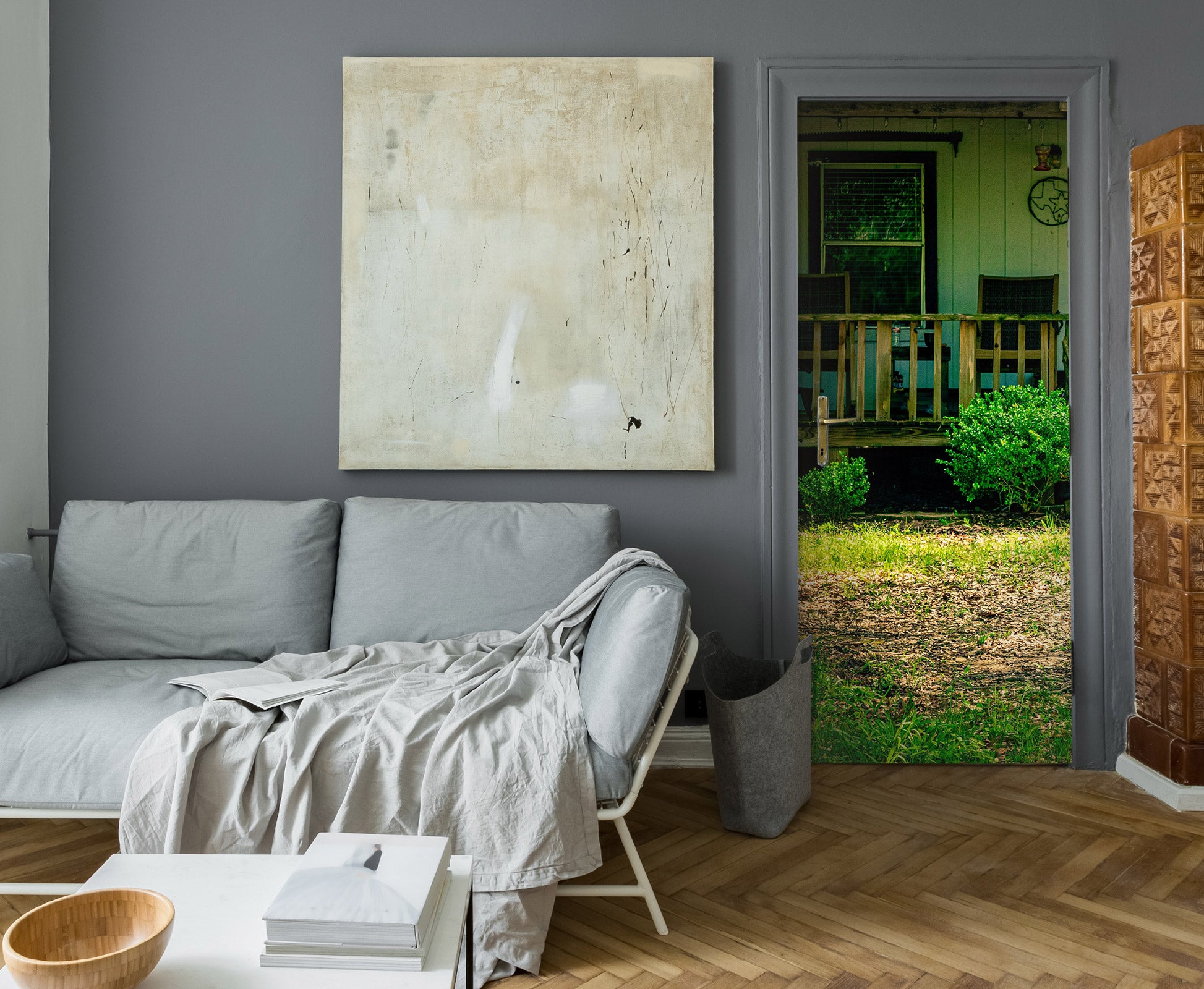 3D Lawn Houses 107197 Beth Sheridan Door Mural