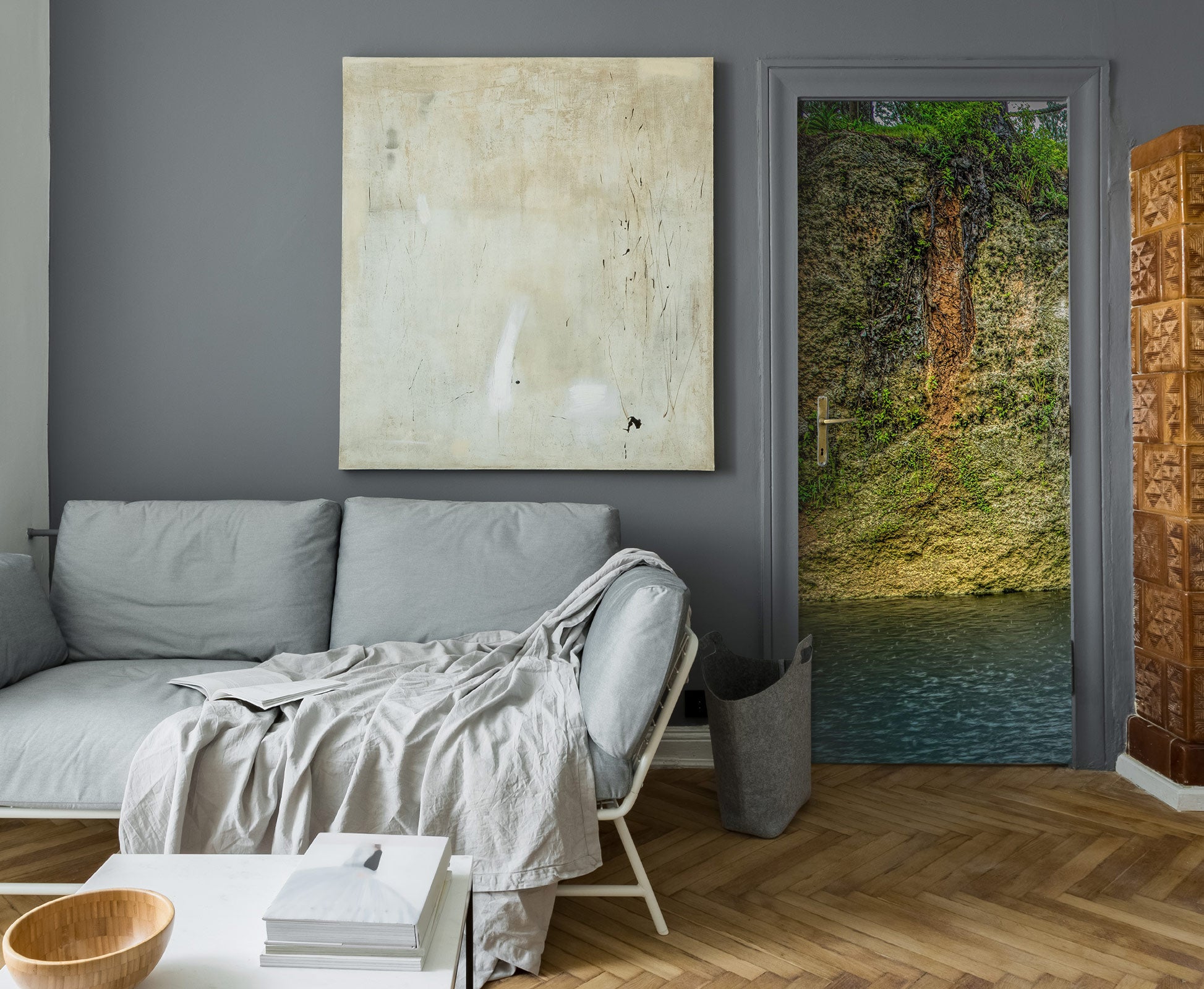 3D Stone Lake 107228 Beth Sheridan Door Mural