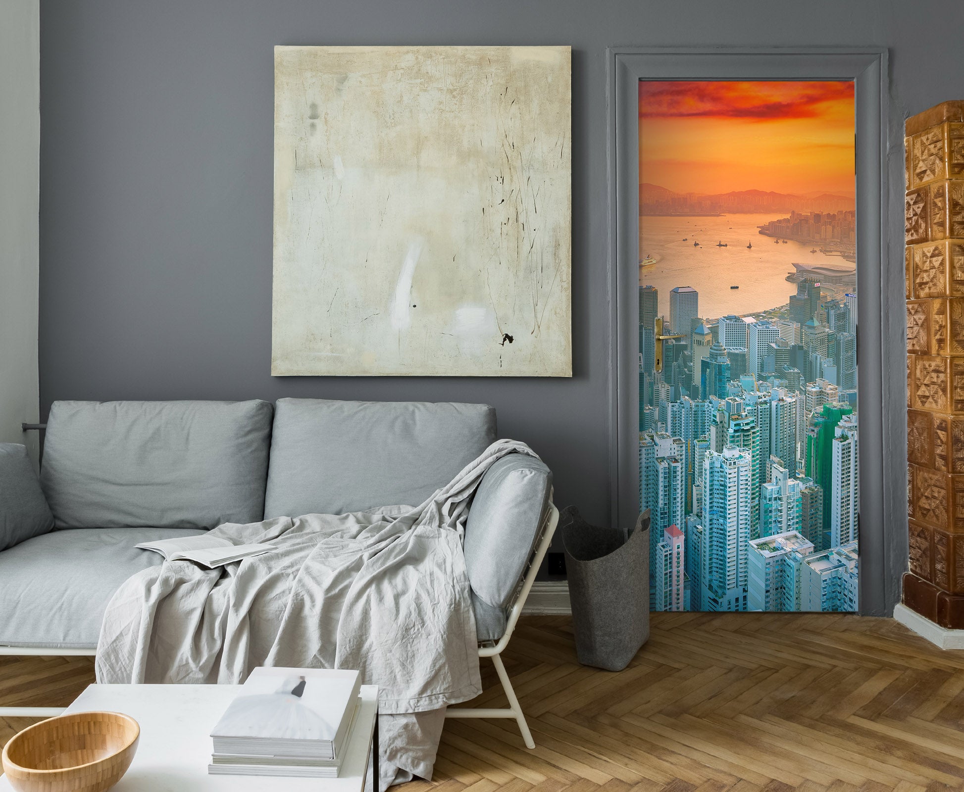 3D Sunset High Building 119158 Marco Carmassi Door Mural